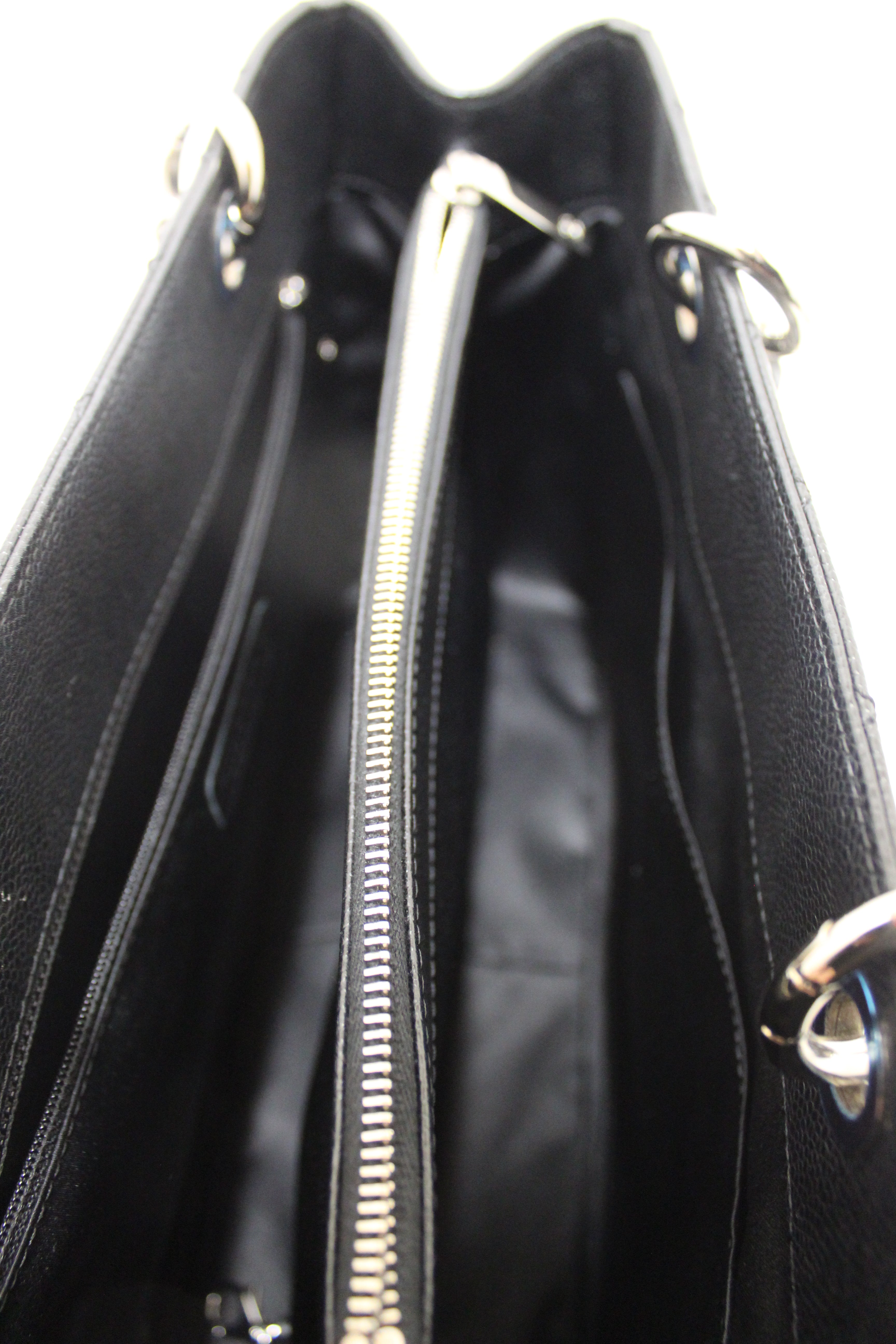 Authentic Chanel Black Quilted Caviar Leather Grand Shopper Tote Shoulder Bag