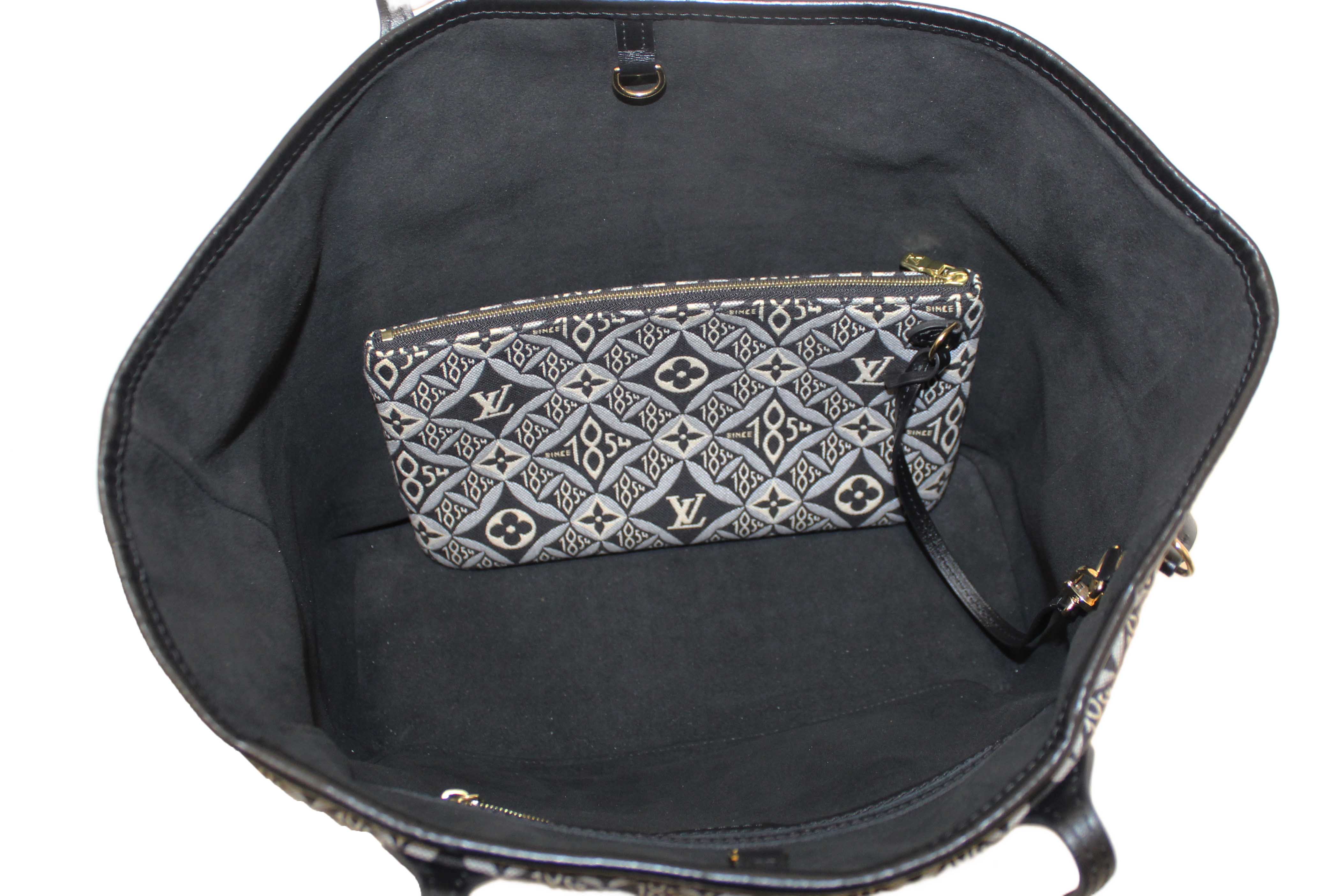 Authentic Louis Vuitton Grey Jacquard Since 1854 Neverfull MM