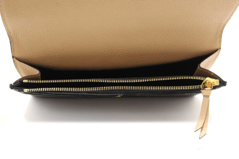 Authentic Louis Vuitton Black Monogram Empreinte Leather Emilie Long Wallet