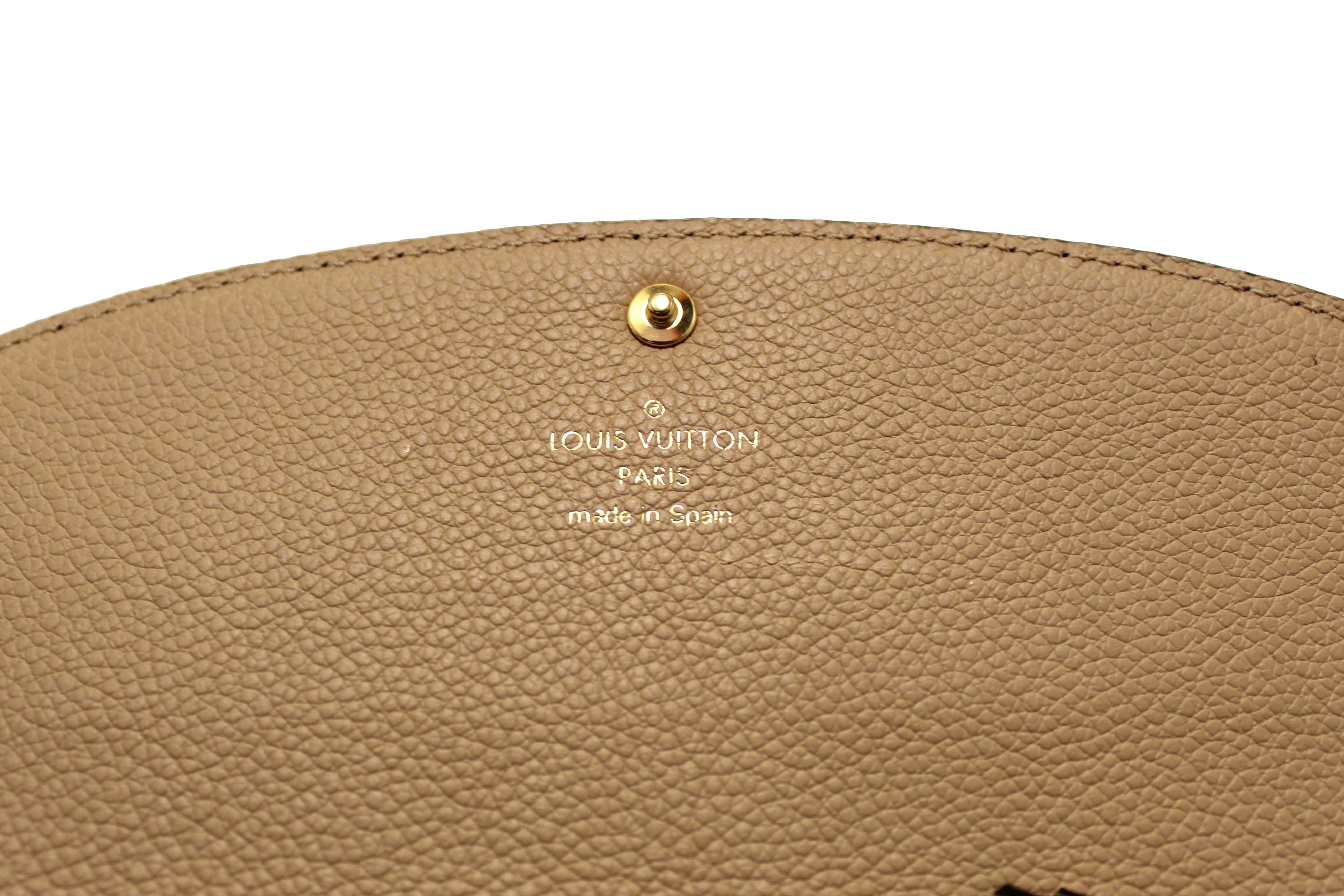 Authentic Louis Vuitton Black Monogram Empreinte Leather Emilie Long Wallet