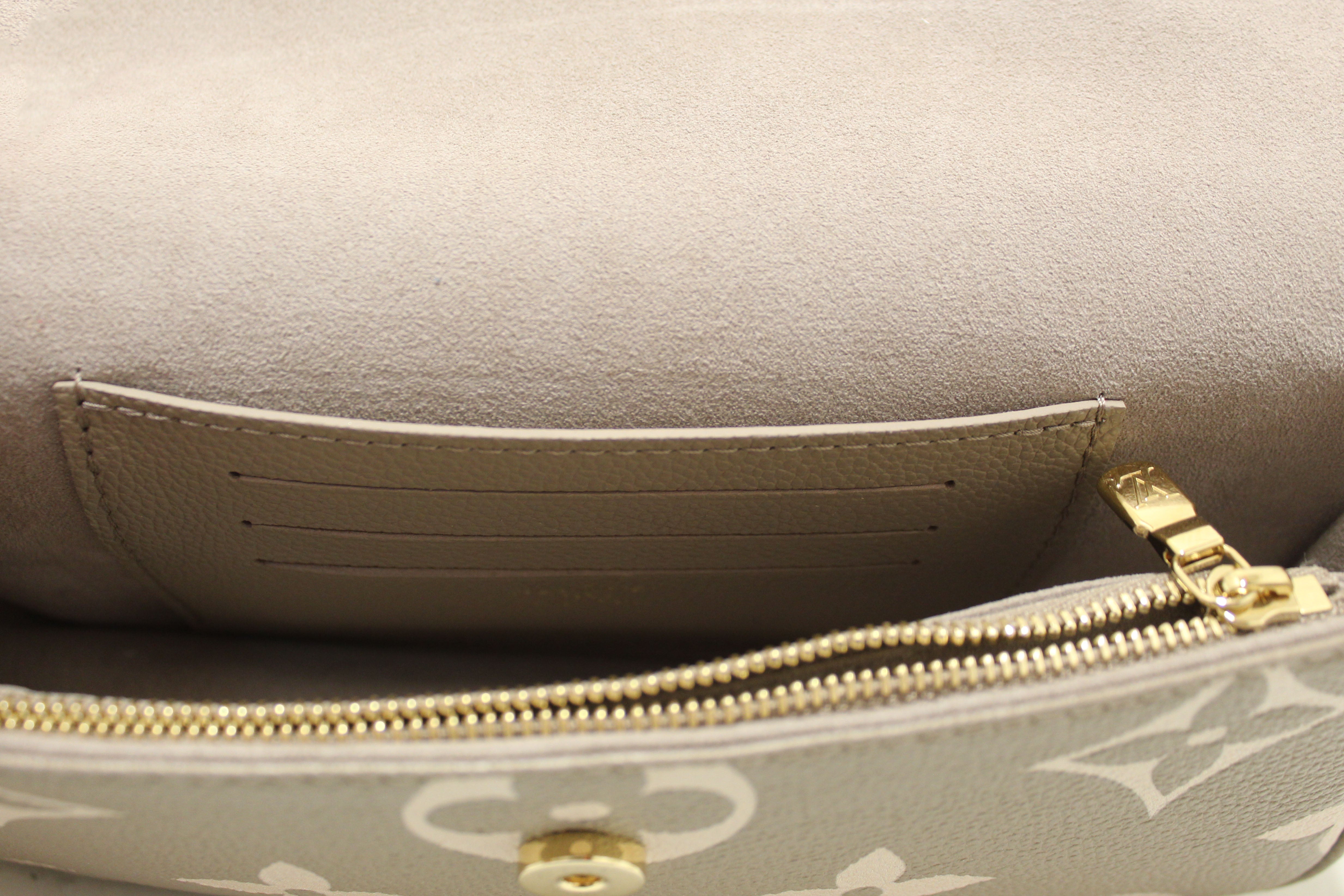 Ivy Wallet On Chain Bag - Luxury Bicolour Monogram Empreinte Leather Grey