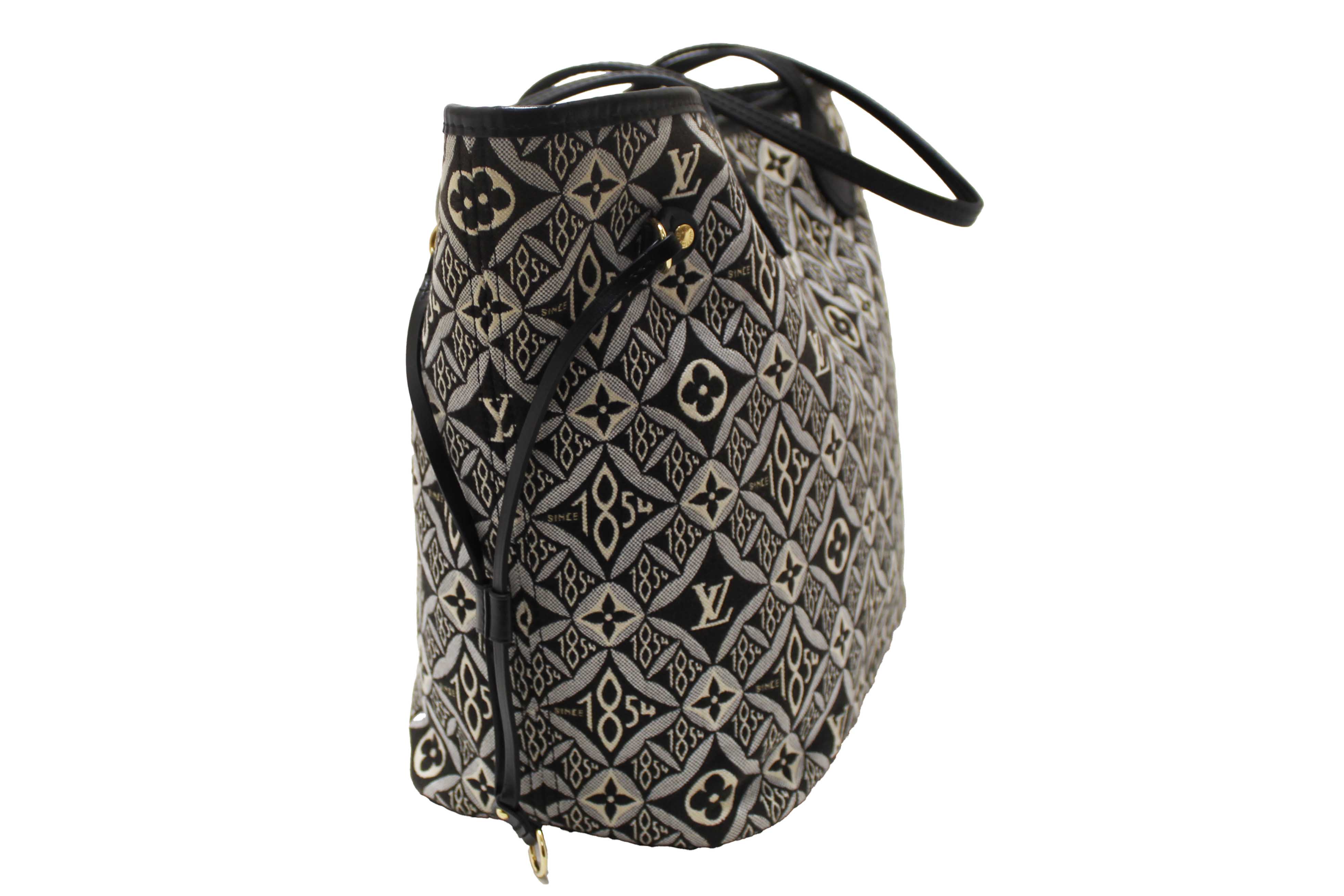 Authentic Louis Vuitton Grey Jacquard Since 1854 Neverfull MM