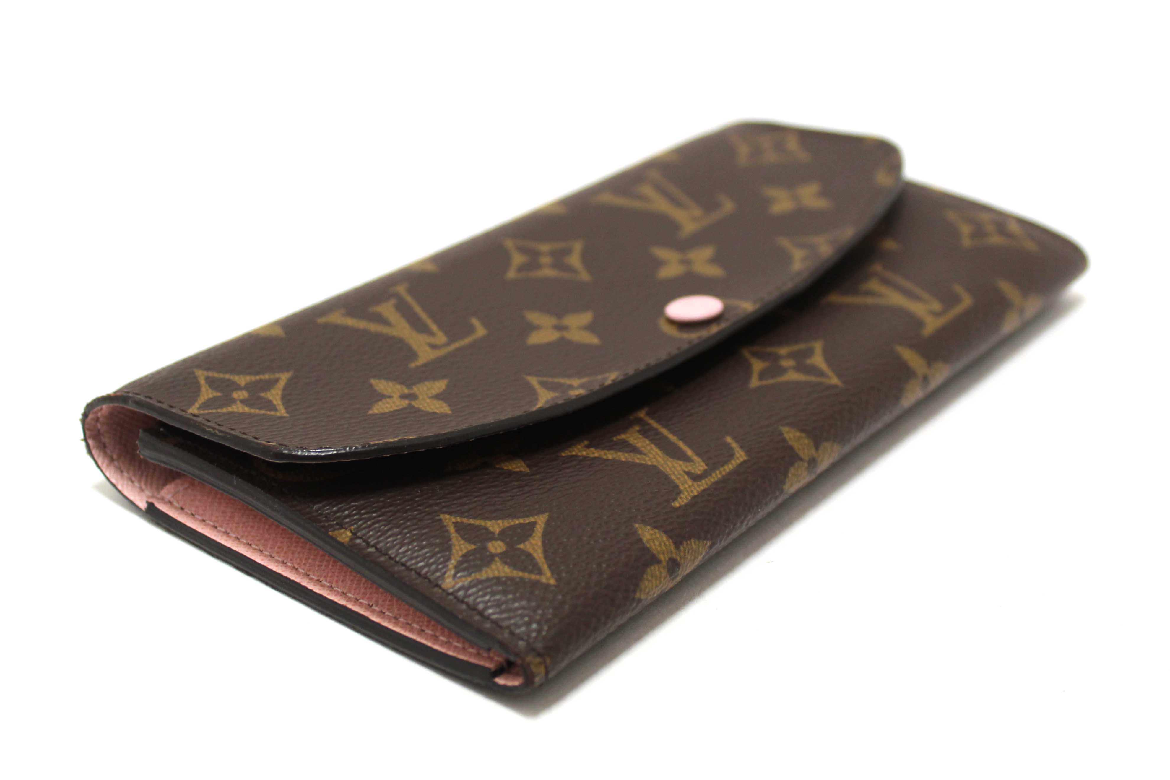 Authentic Louis Vuitton Classic Monogram Emilie Wallet Rose Pink