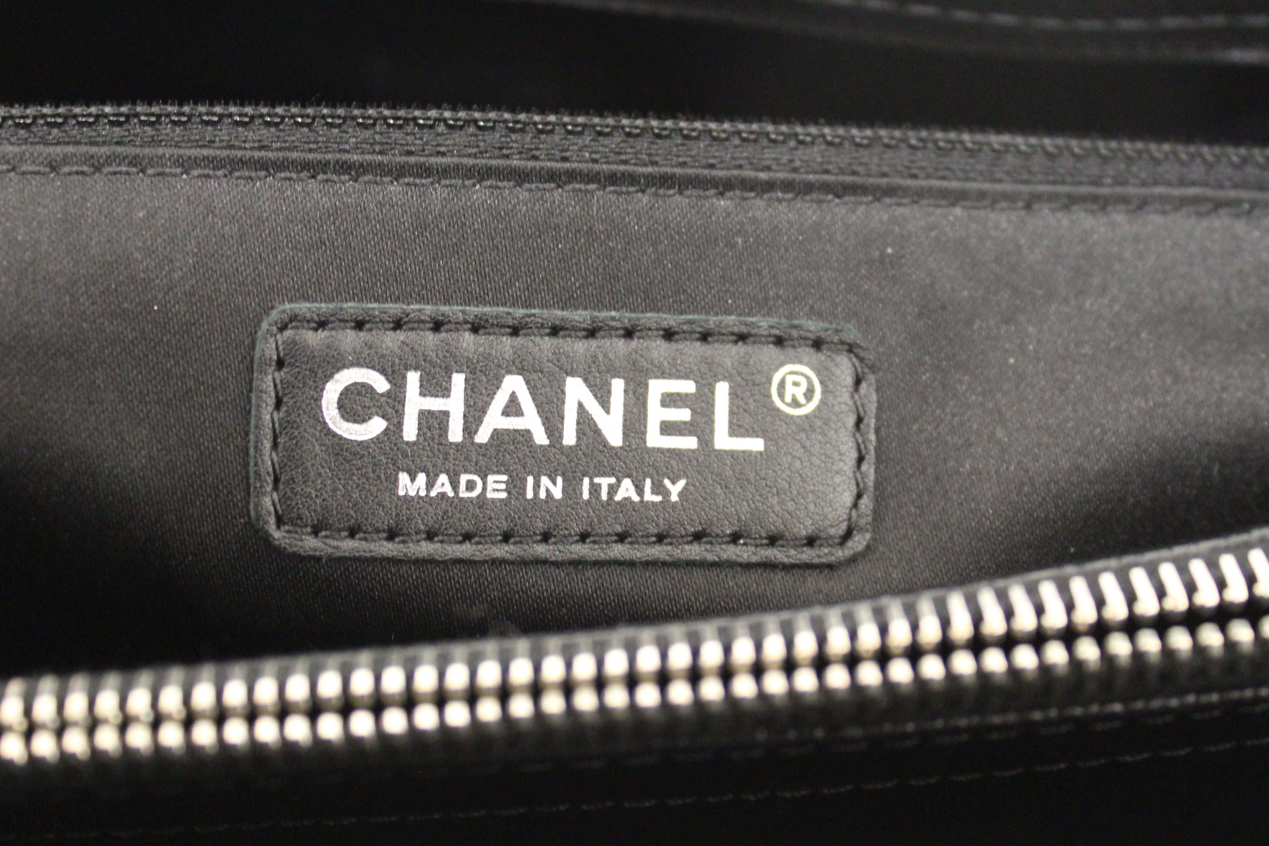 Authentic Chanel Black Quilted Caviar Leather Grand Shopper Tote Shoulder Bag