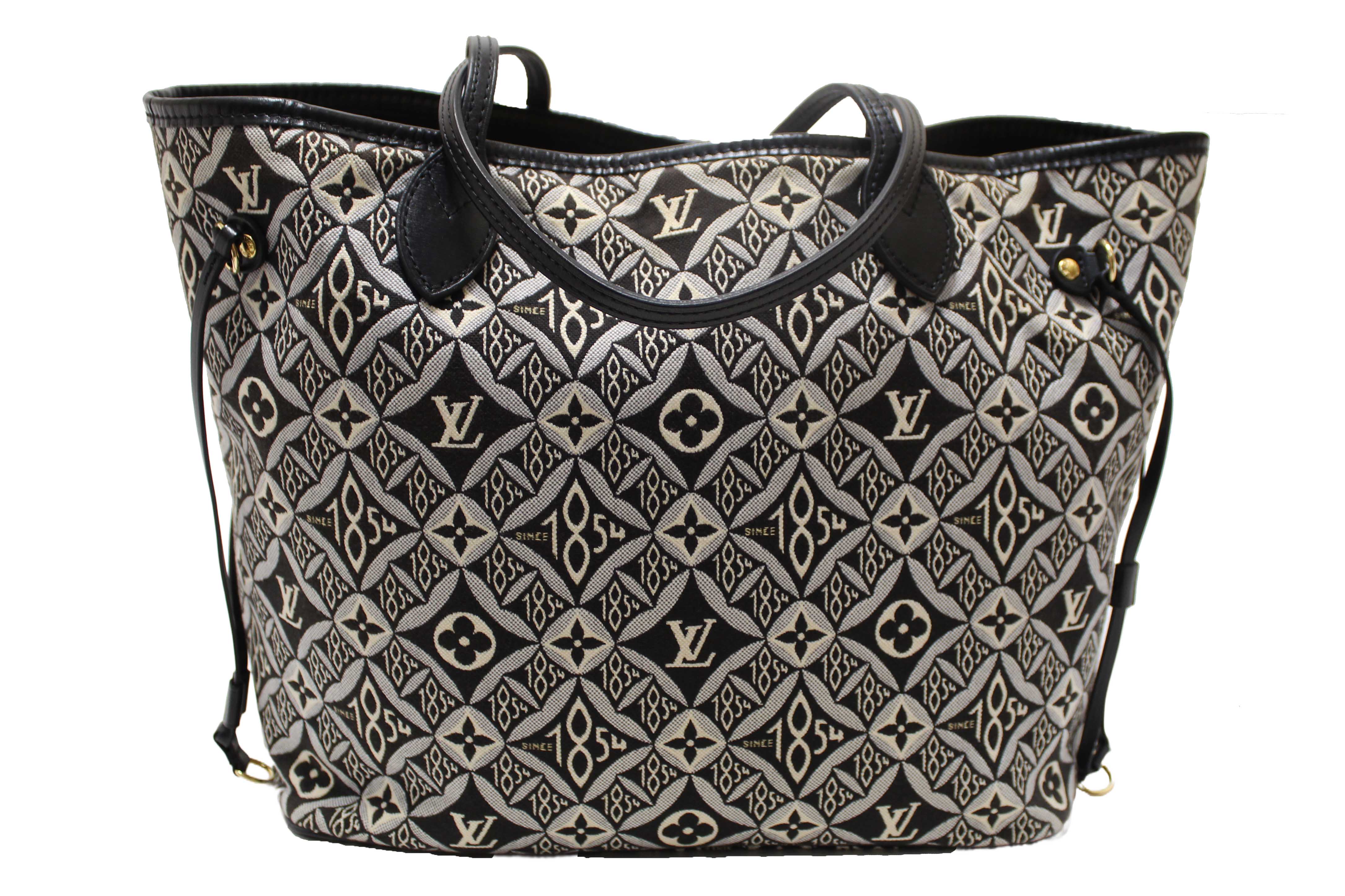 Authentic Louis Vuitton Grey Jacquard Since 1854 Neverfull MM