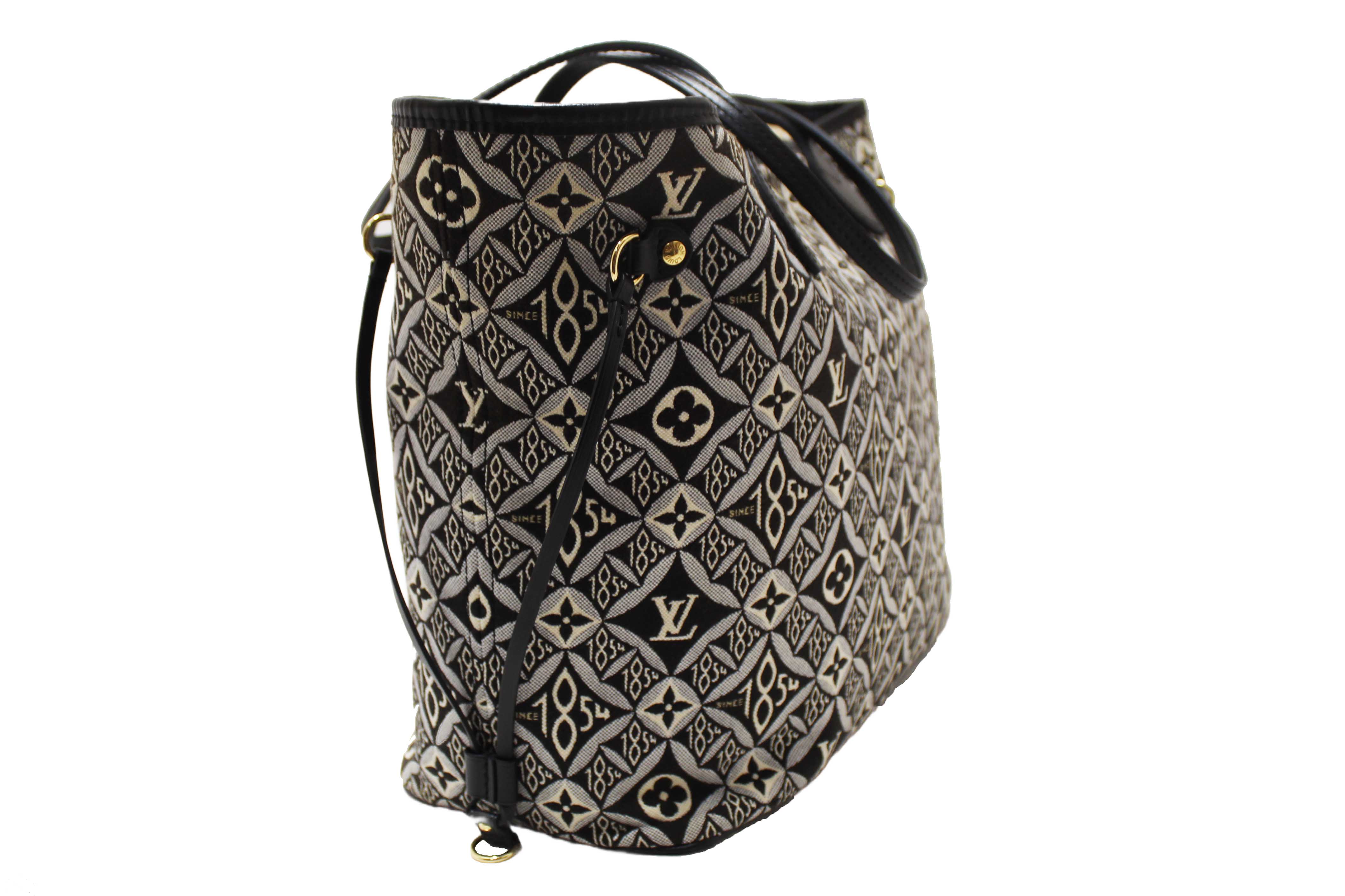 Authentic Louis Vuitton Grey Jacquard Since 1854 Neverfull MM