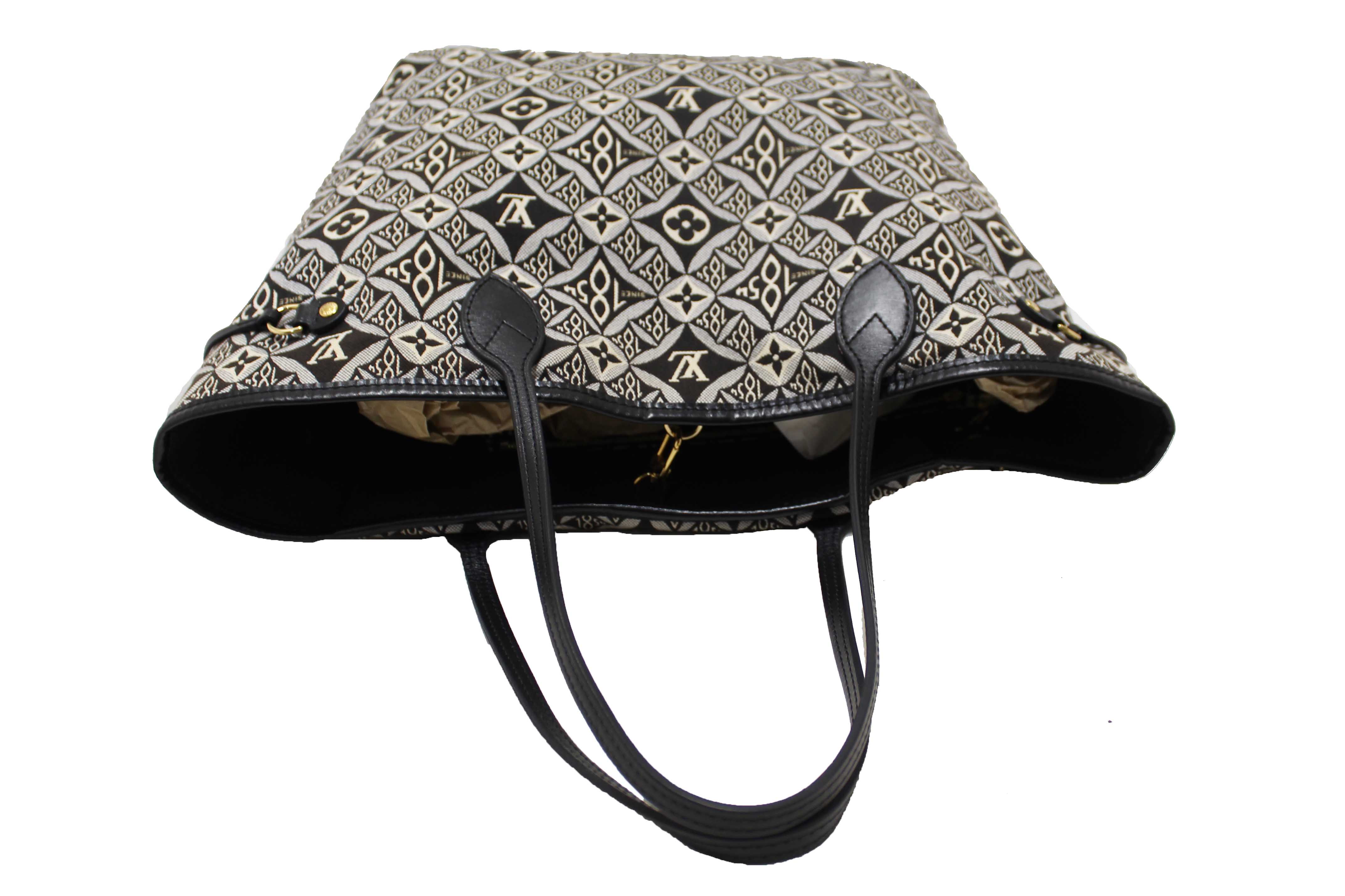Authentic Louis Vuitton Grey Jacquard Since 1854 Neverfull MM