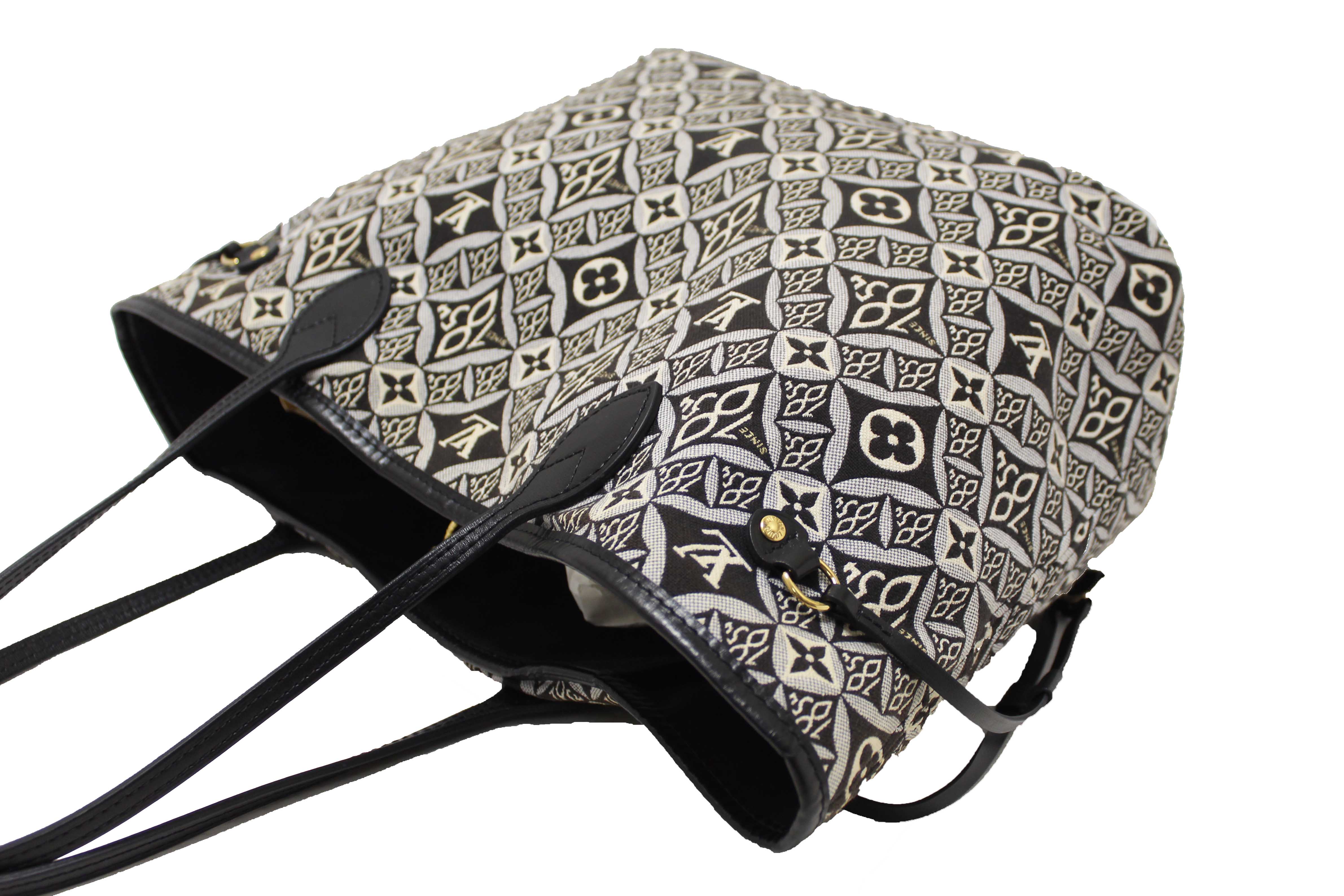 Authentic Louis Vuitton Grey Jacquard Since 1854 Neverfull MM
