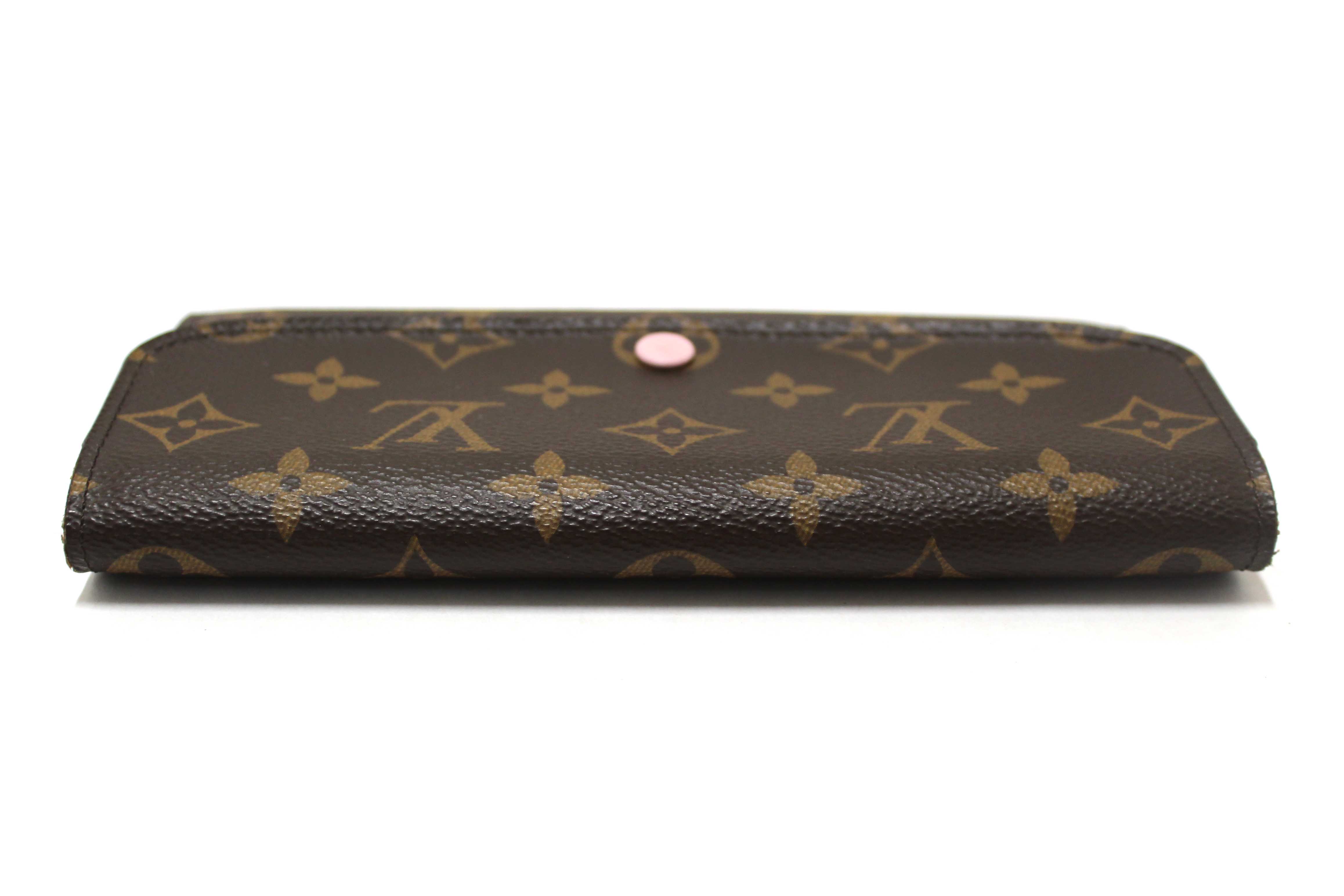 Authentic Louis Vuitton Classic Monogram Emilie Wallet Rose Pink