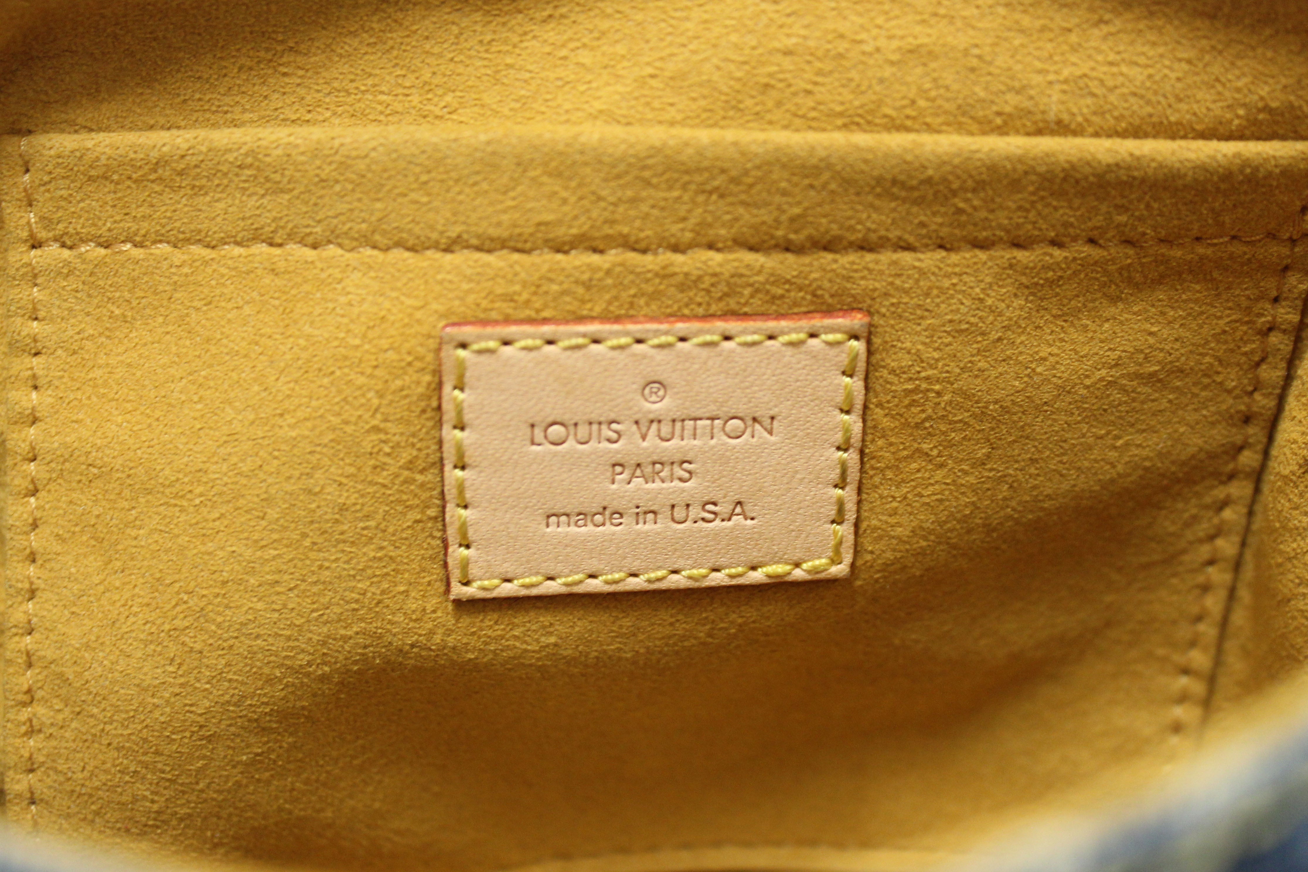 Authentic Louis Vuitton Monogram Blue Denim Mini Pleaty Bag