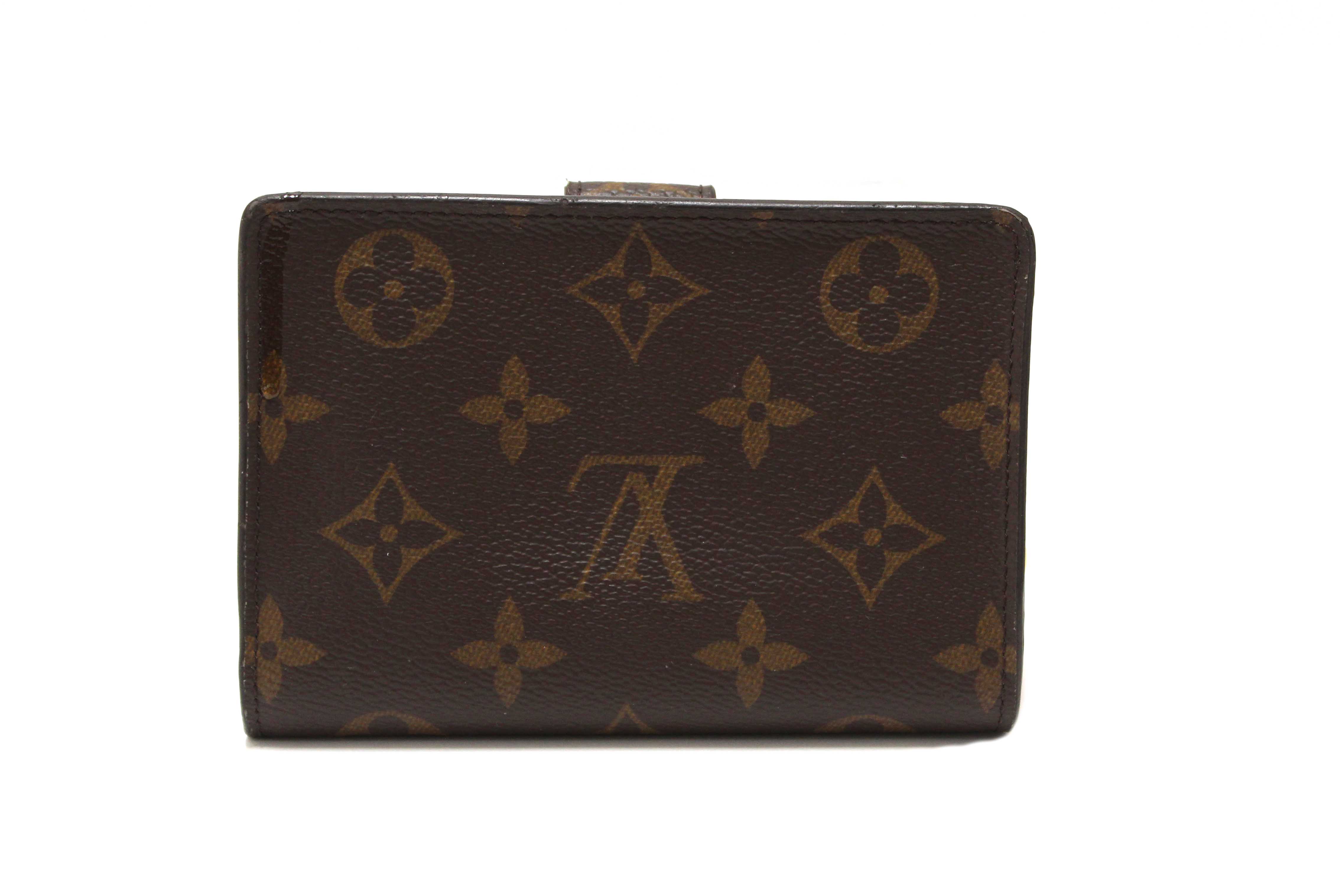 Authentic Louis Vuitton Classic Monogram Canvas with Rose Ballerine Leather Juliette Wallet