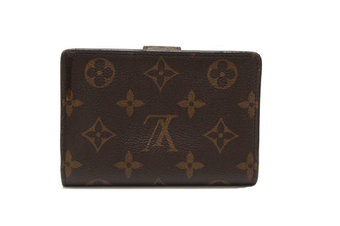 Authentic Louis Vuitton Classic Monogram Canvas with Rose Ballerine Leather Juliette Wallet