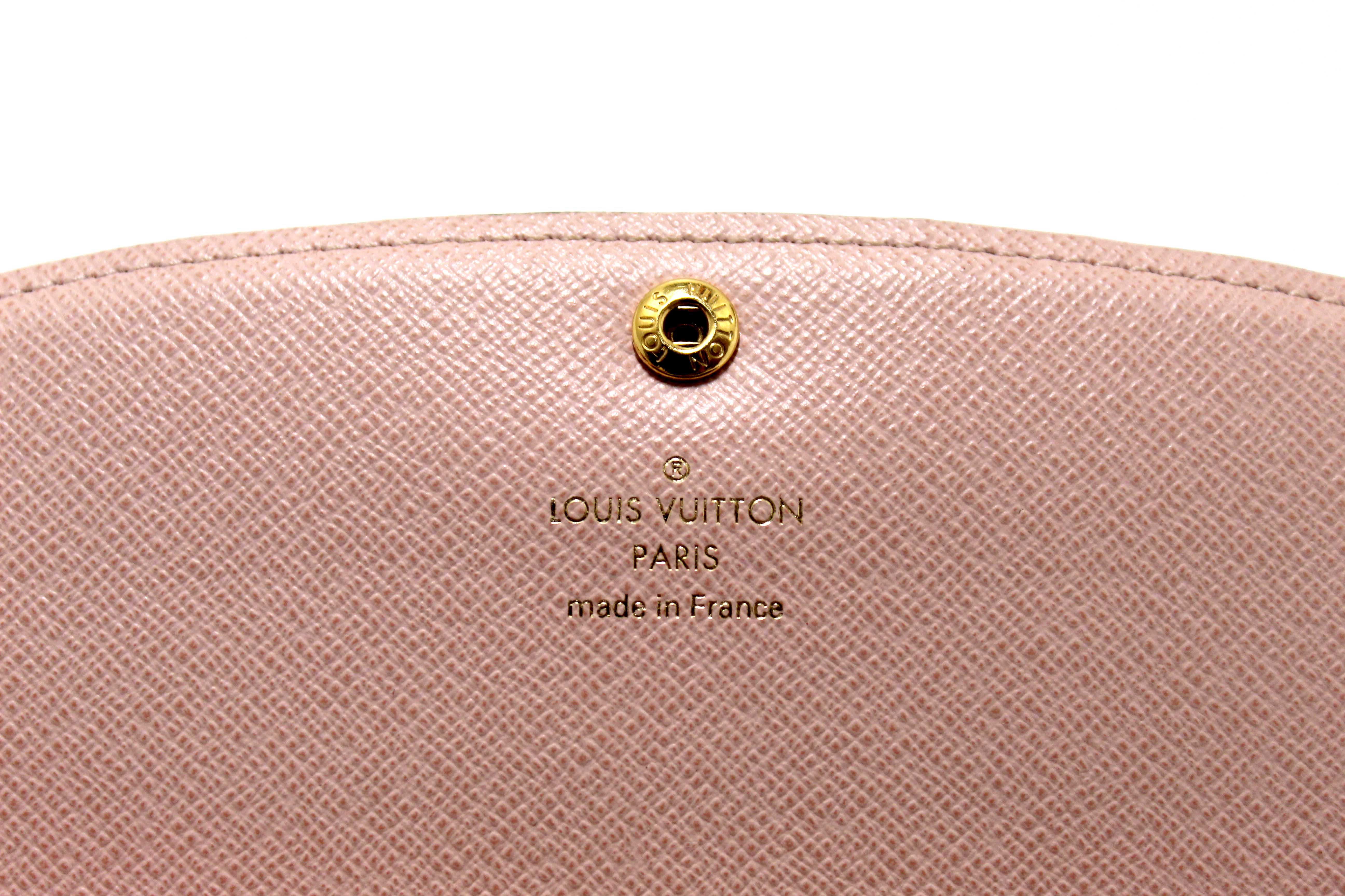 Authentic Louis Vuitton Classic Monogram Emilie Wallet Rose Pink