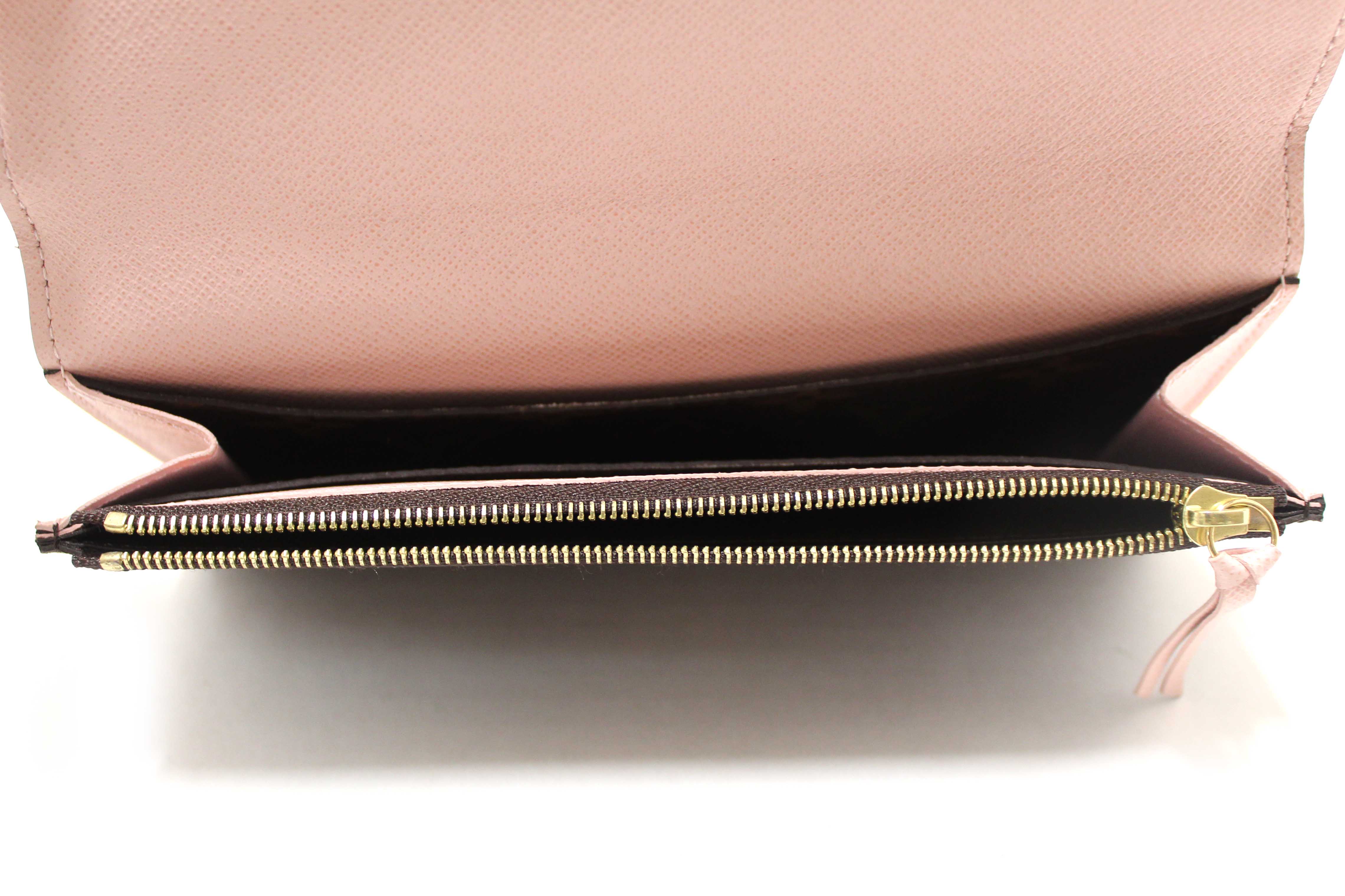 Authentic Louis Vuitton Classic Monogram Emilie Wallet Rose Pink