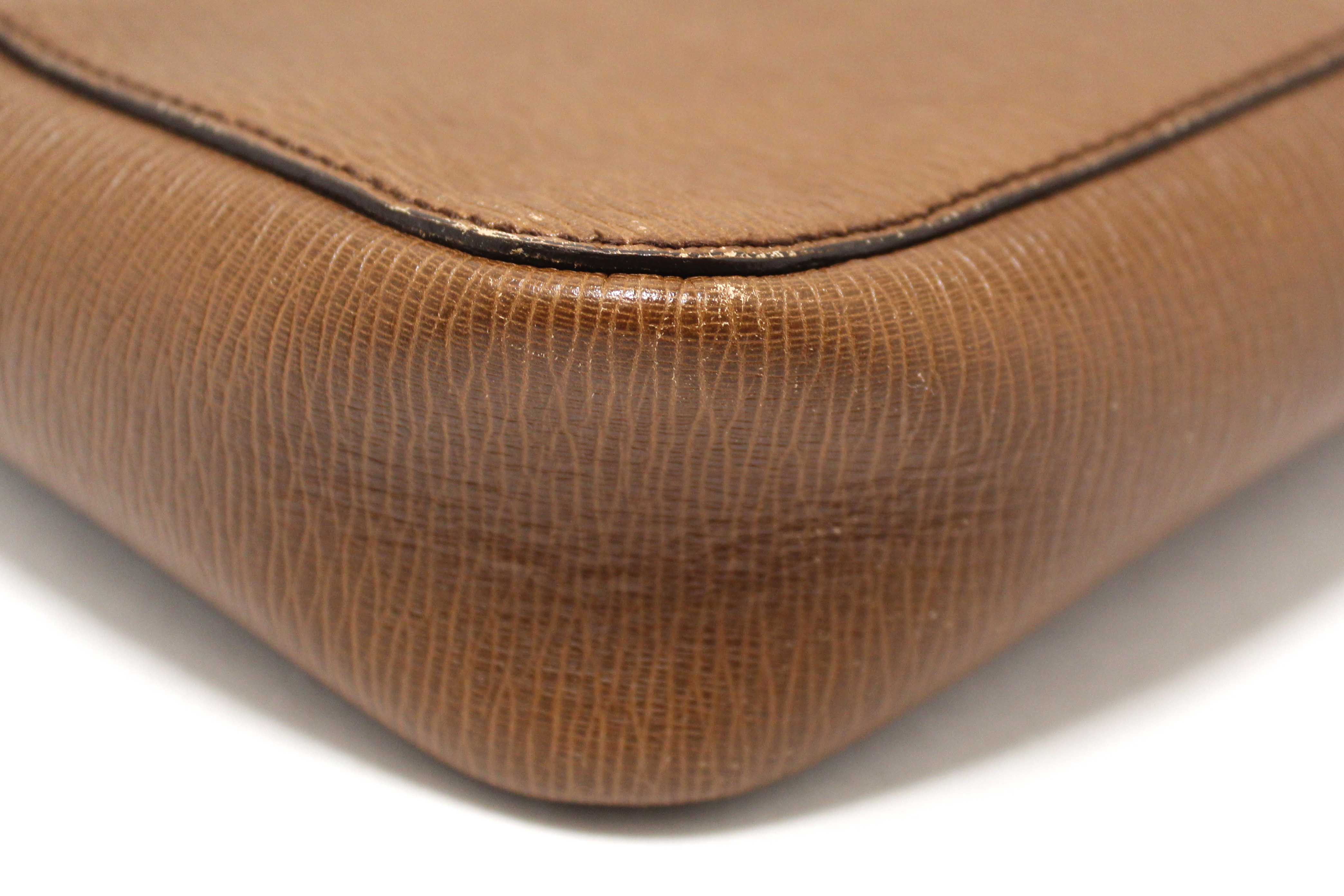 Authentic Salvatore Ferragmo Brown Leather Briefcase Work Bag