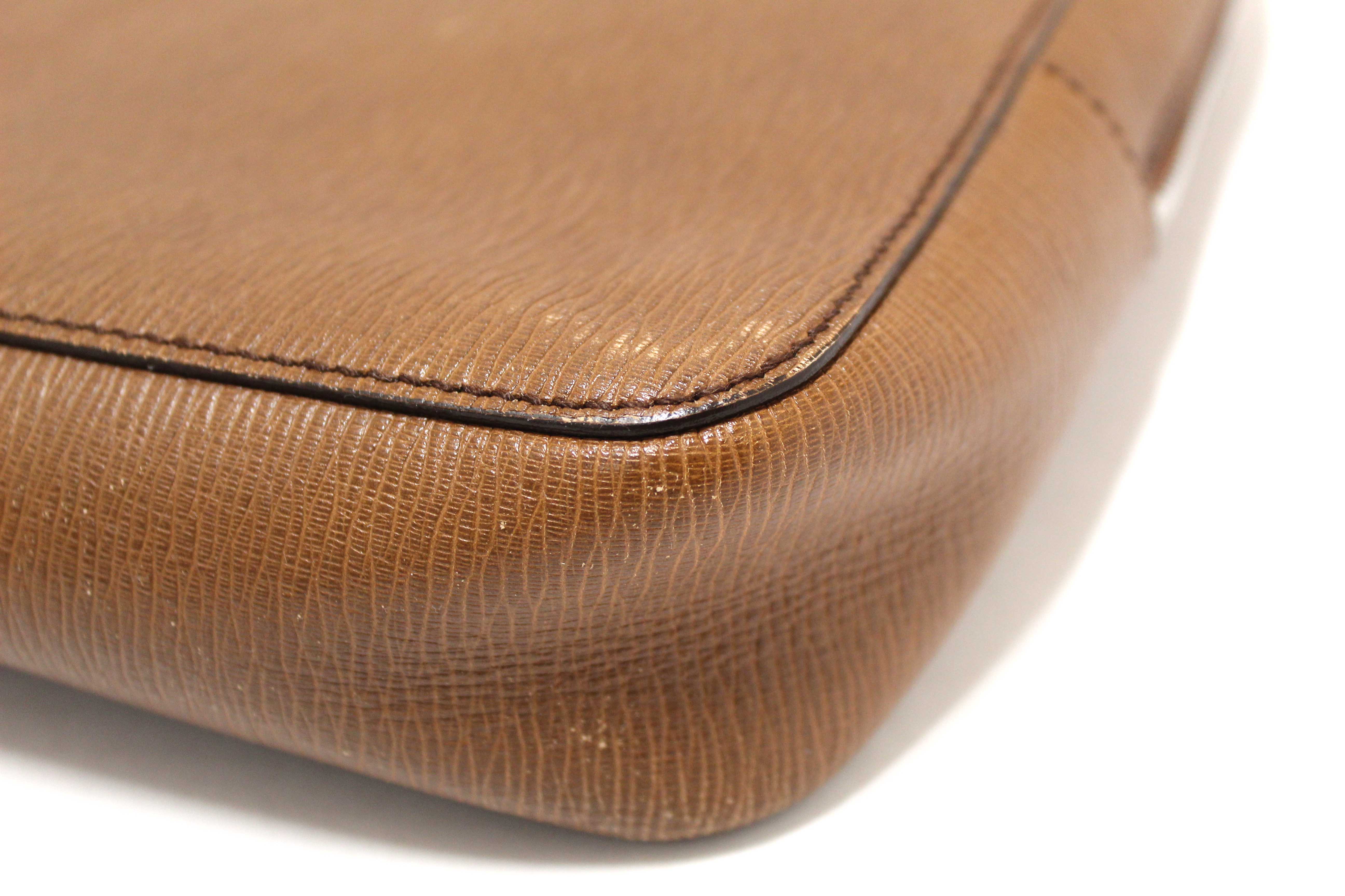 Authentic Salvatore Ferragmo Brown Leather Briefcase Work Bag