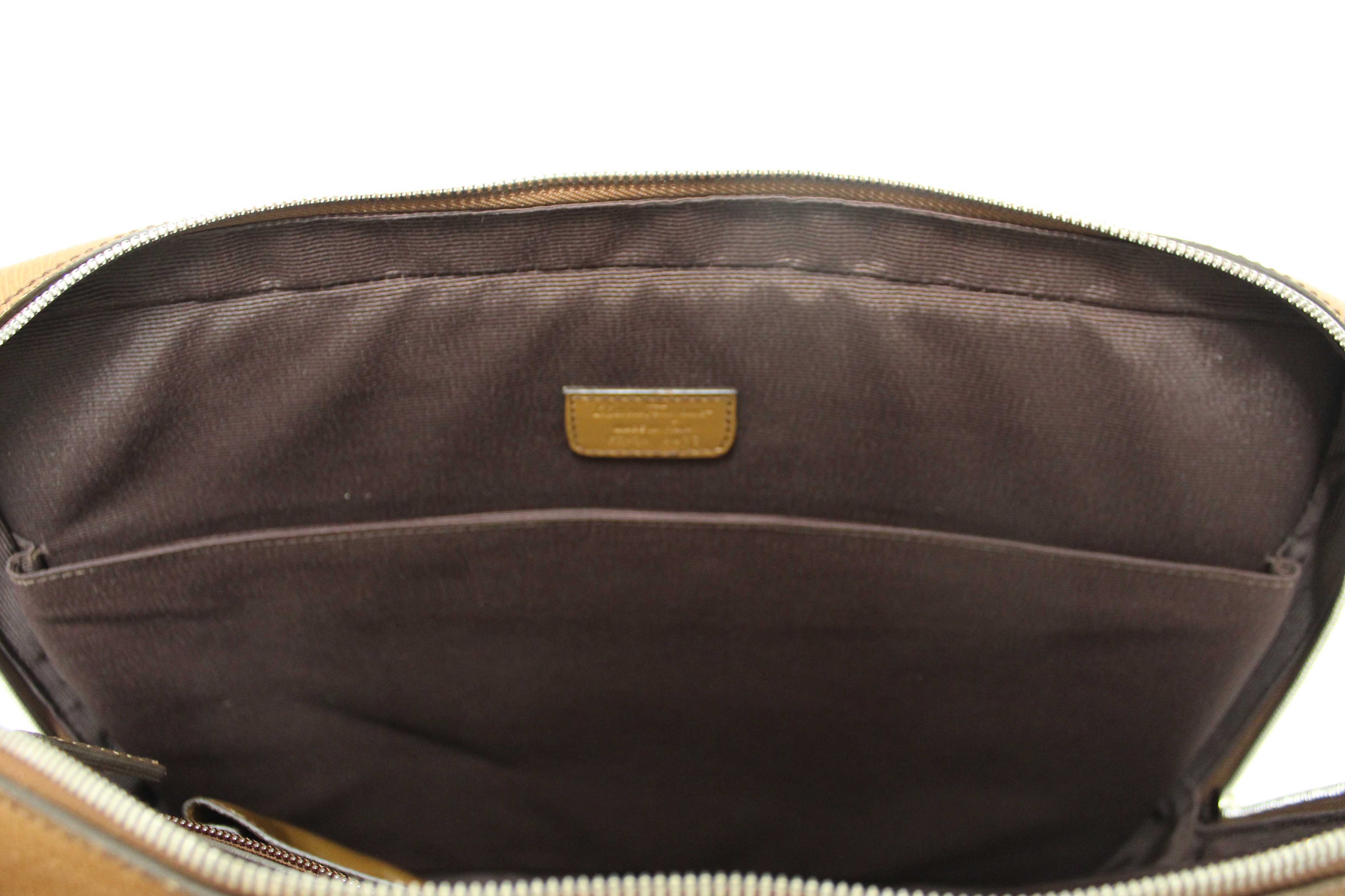 Authentic Salvatore Ferragmo Brown Leather Briefcase Work Bag