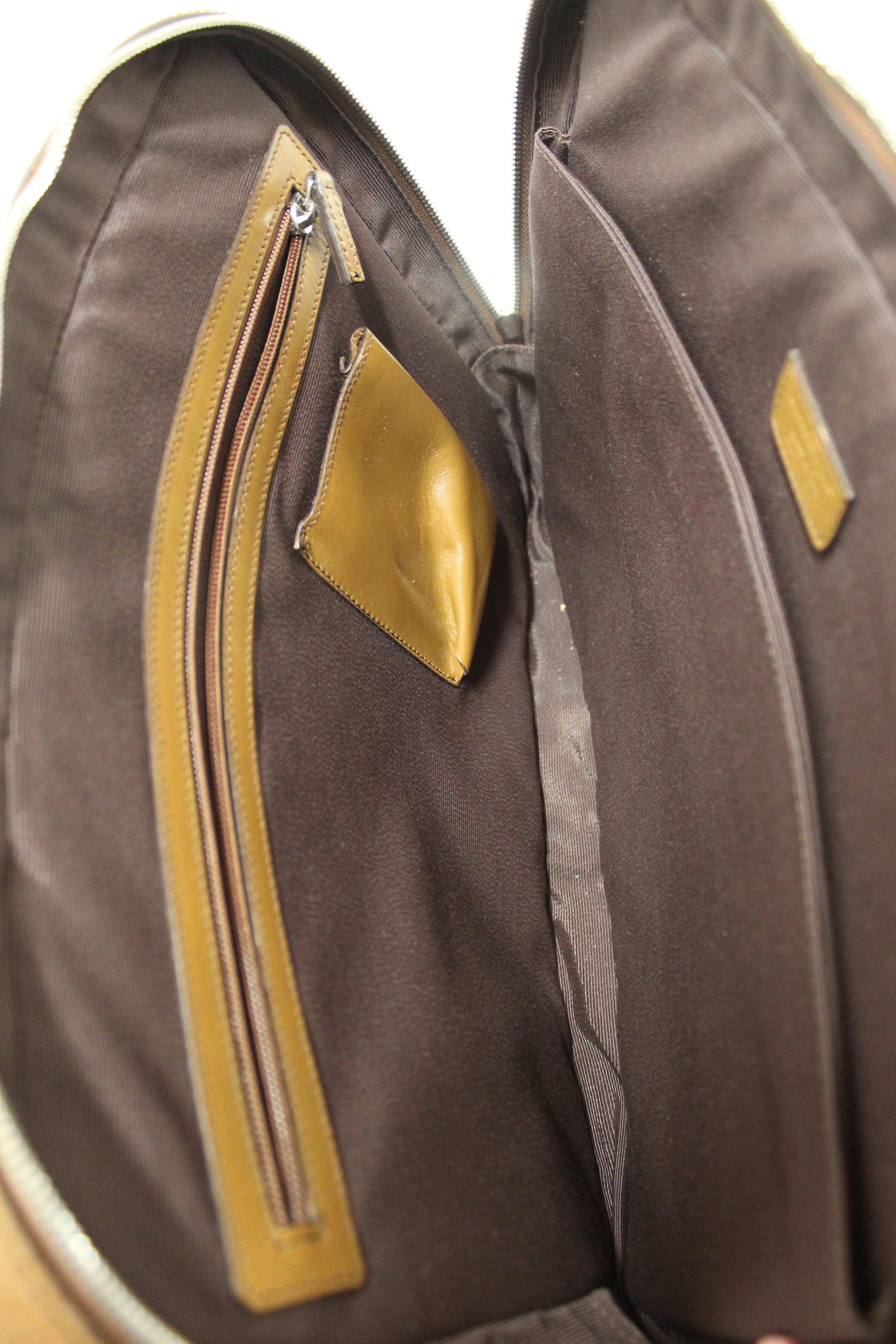 Authentic Salvatore Ferragmo Brown Leather Briefcase Work Bag