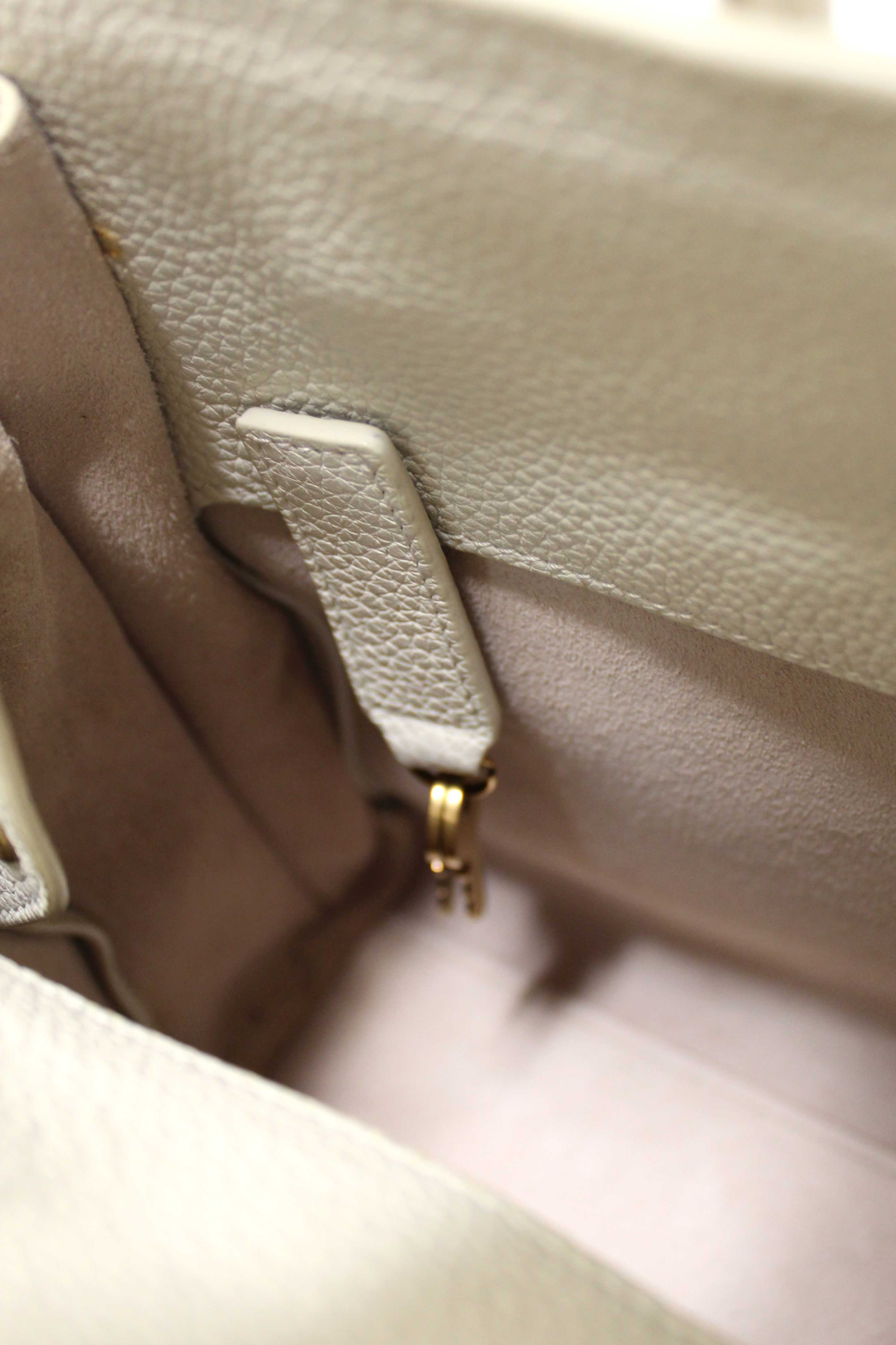 Authentic Yves Saint Laurent YSL White Leather Baby Sac De Jour Tote Handbag