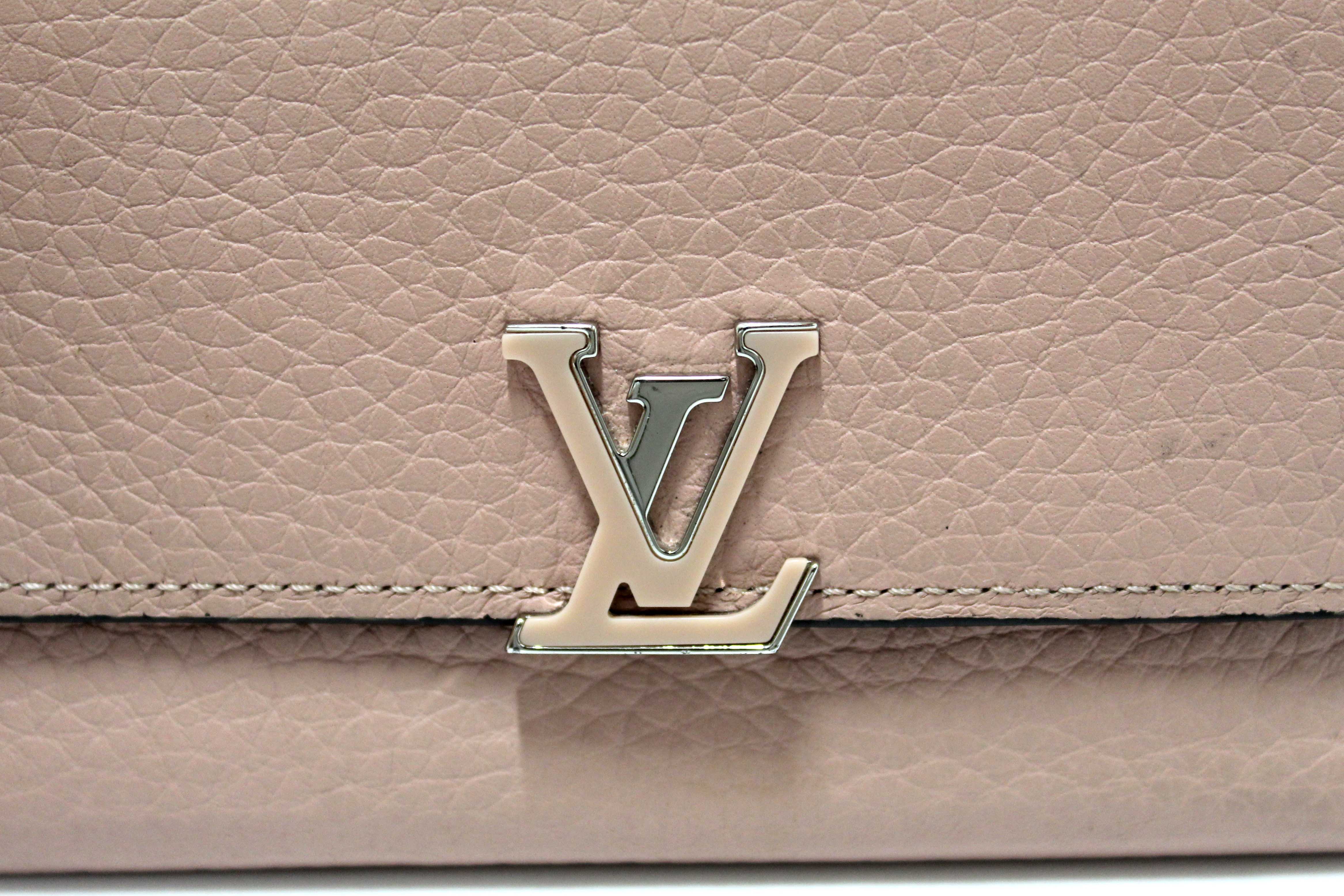 Authentic Louis Vuitton Magnolia Pink Taurillon Leather Capucines Compact Wallet