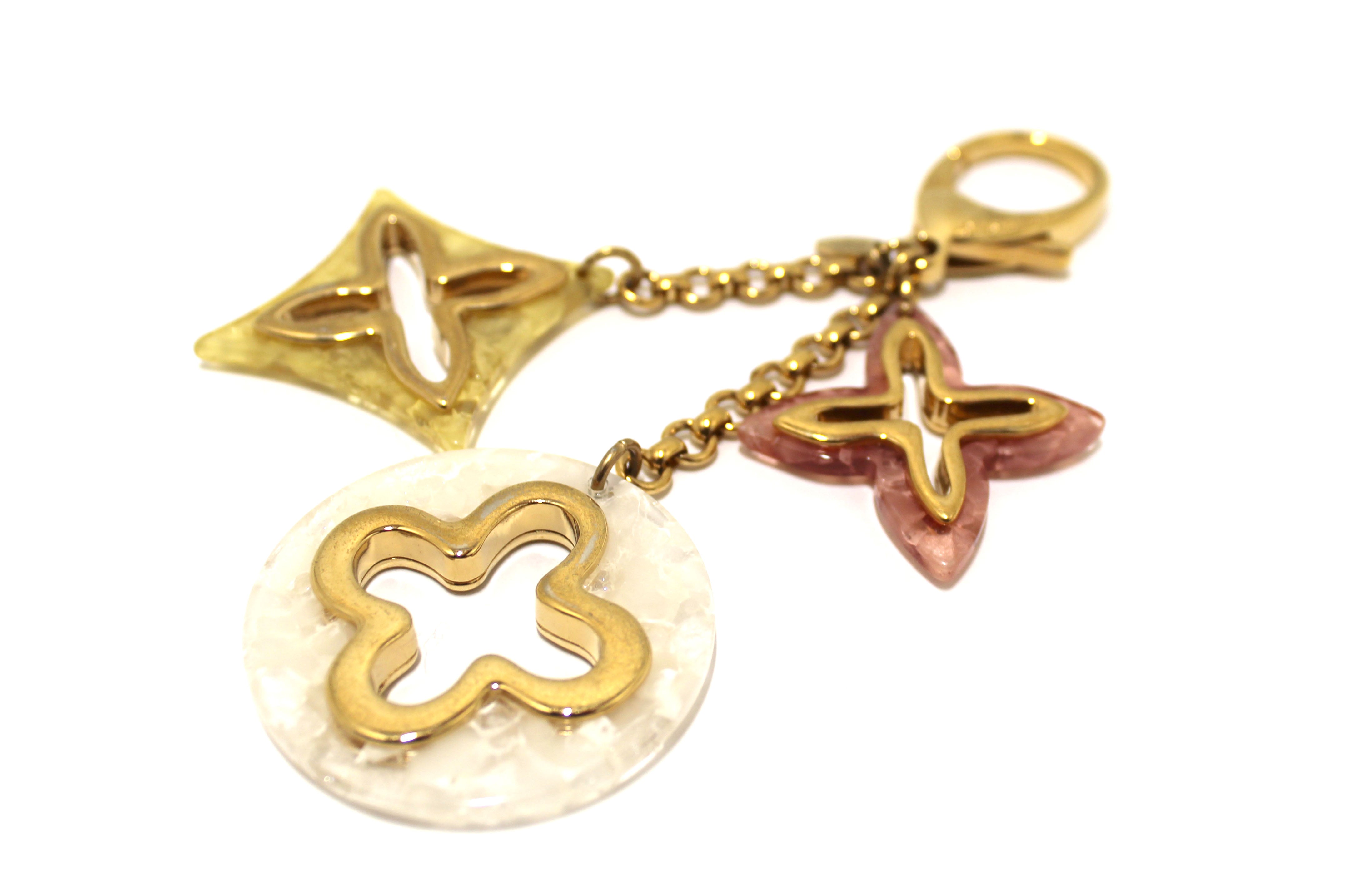 Louis Vuitton Fleur de Monogram Bag Charm and Key Holder Resin and Brass (Authentic Pre-Owned)