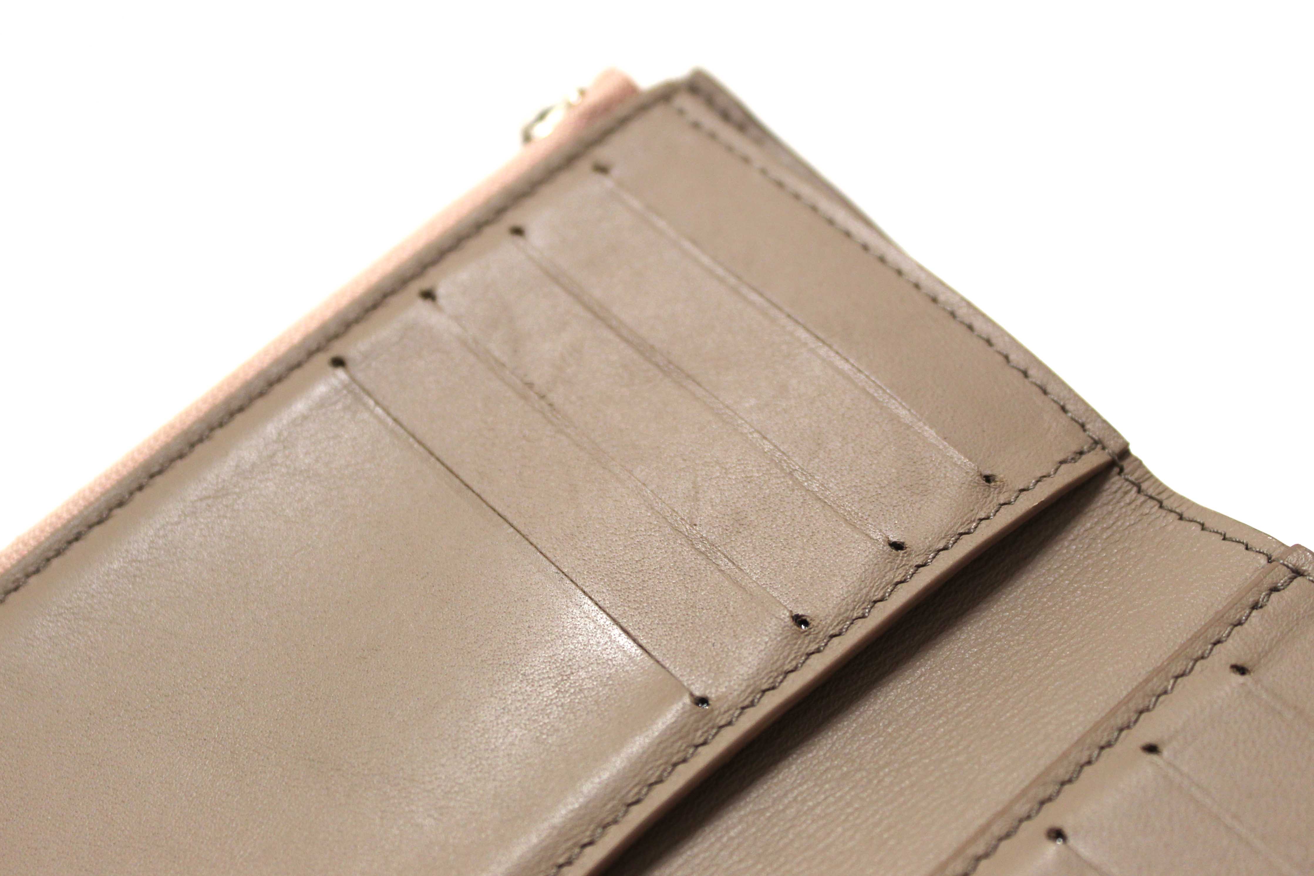 Authentic Louis Vuitton Magnolia Pink Taurillon Leather Capucines Compact Wallet