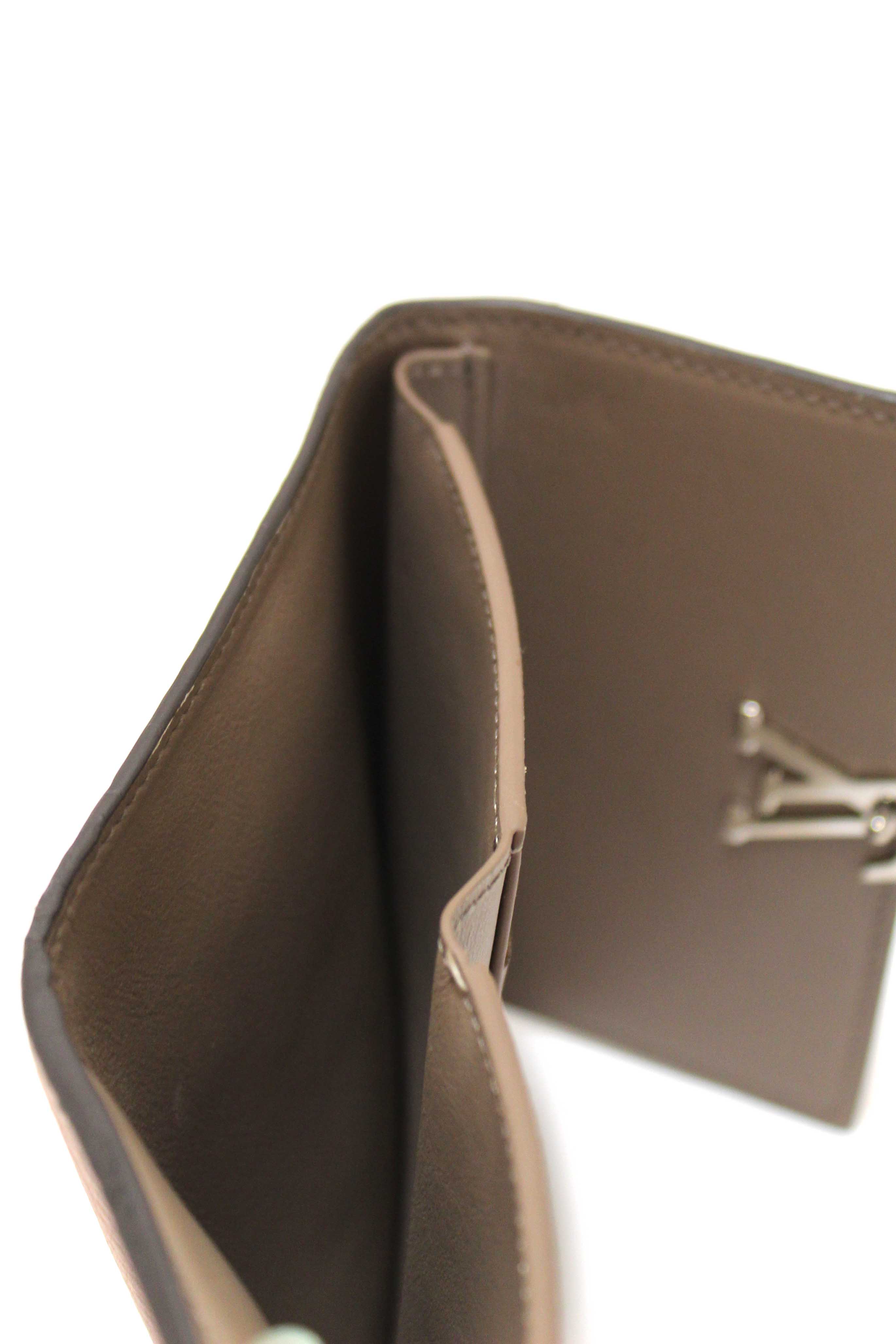 Authentic Louis Vuitton Magnolia Pink Taurillon Leather Capucines Compact Wallet