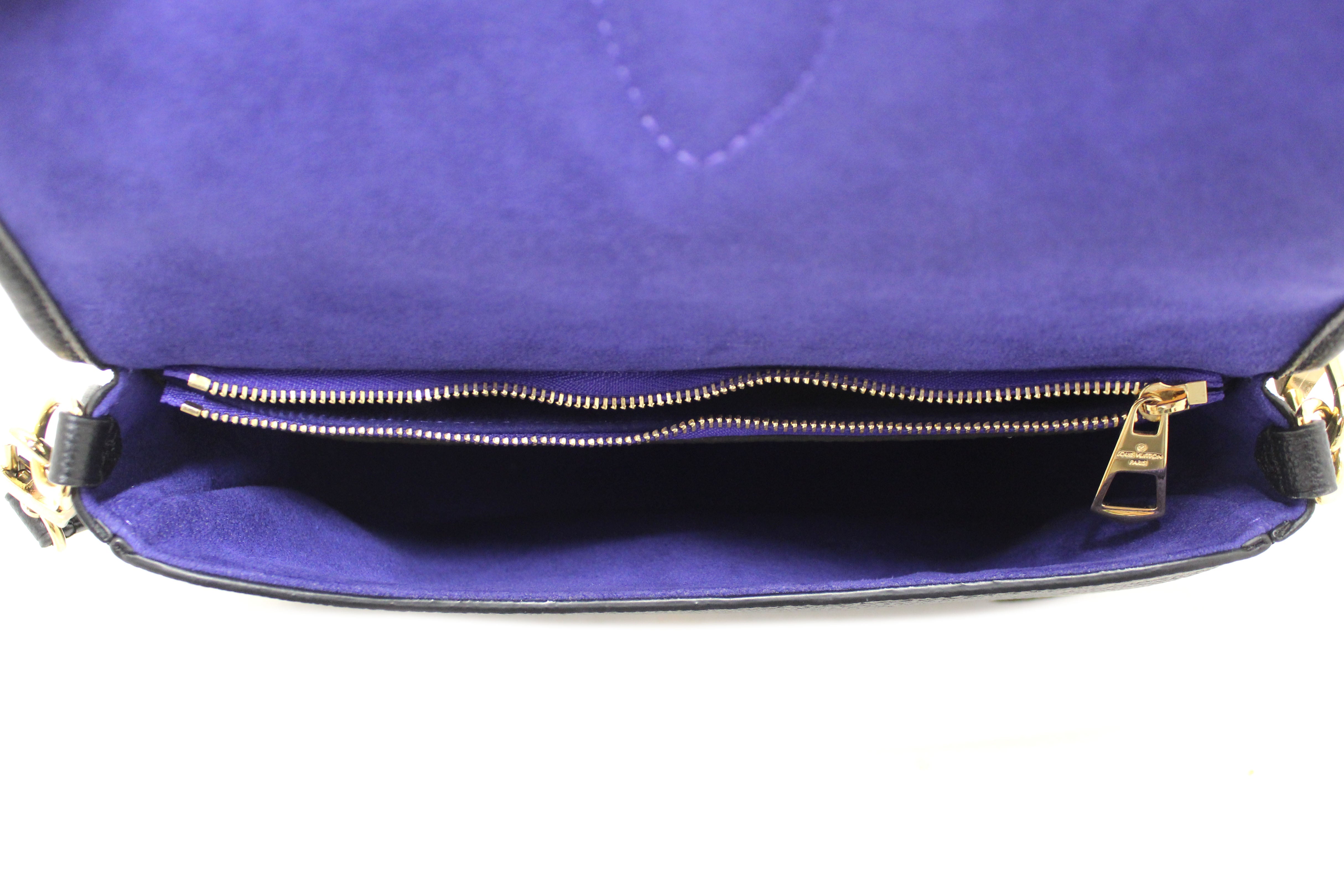 Authentic Louis Vuitton Black Monogram Empreinte Diana Shoulder and Cossbody Bag