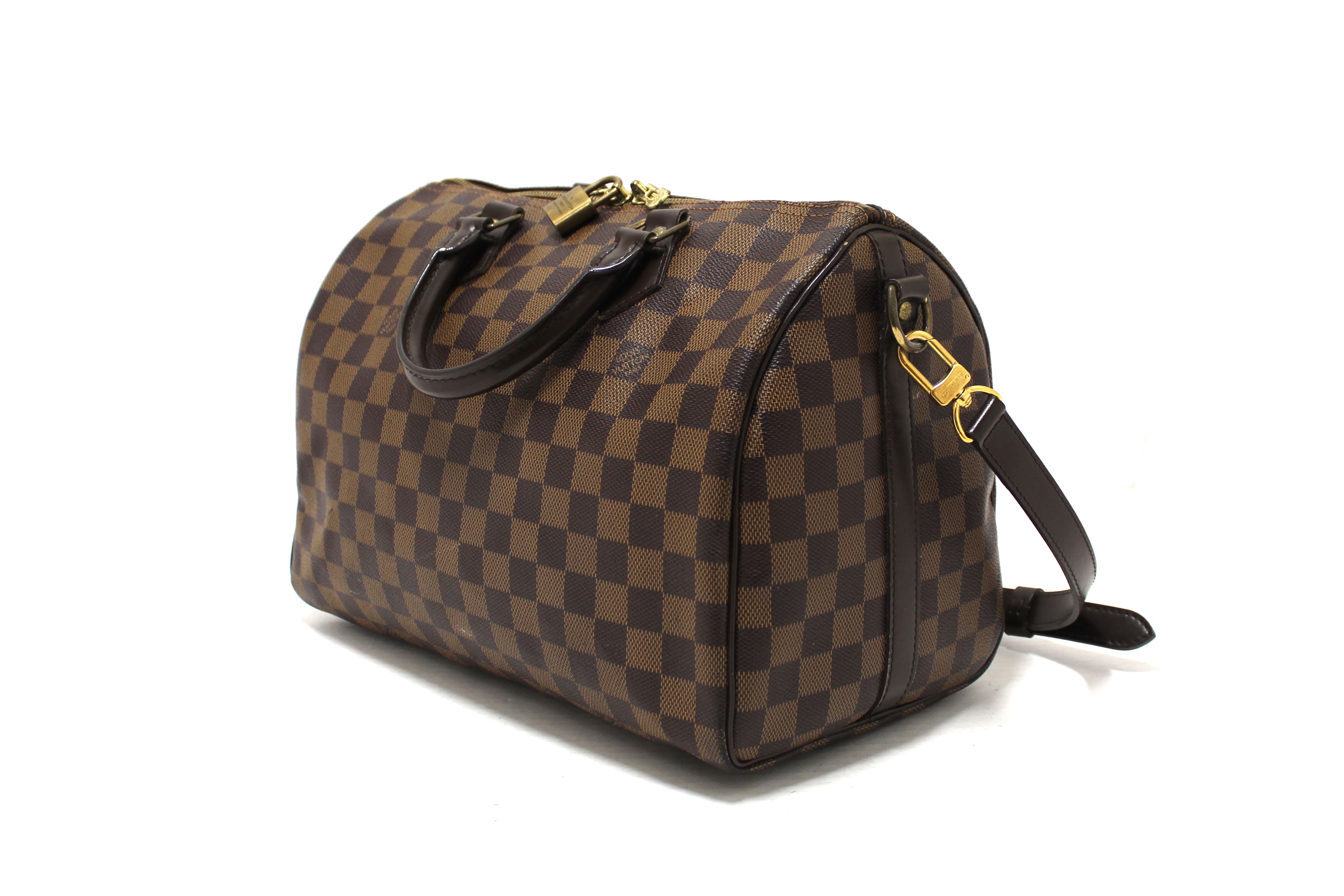 Authentic Louis Vuitton Damier Ebene Speedy 30 Bandouliere Bag