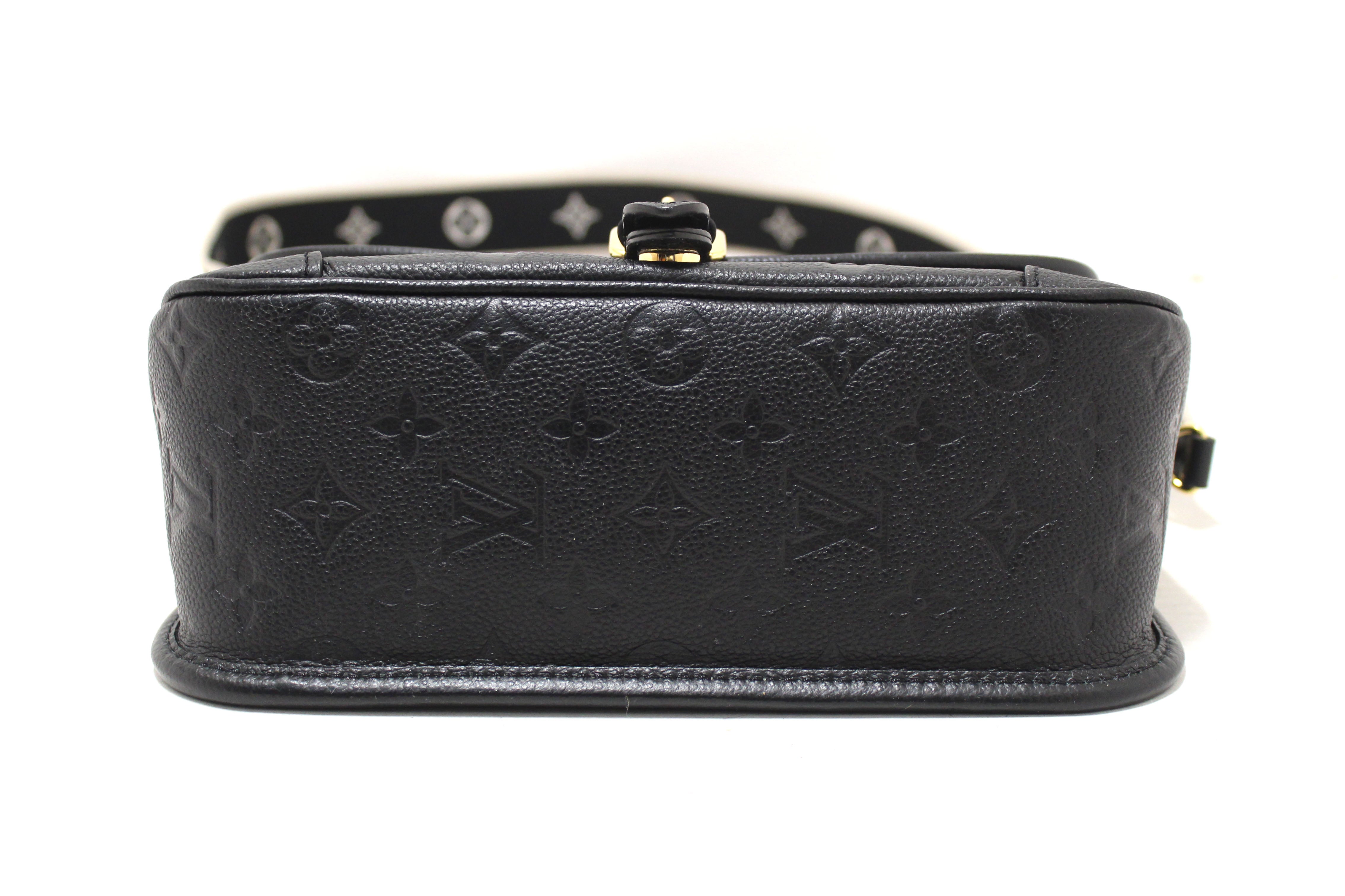 Authentic Louis Vuitton Black Monogram Empreinte Diana Shoulder and Cossbody Bag