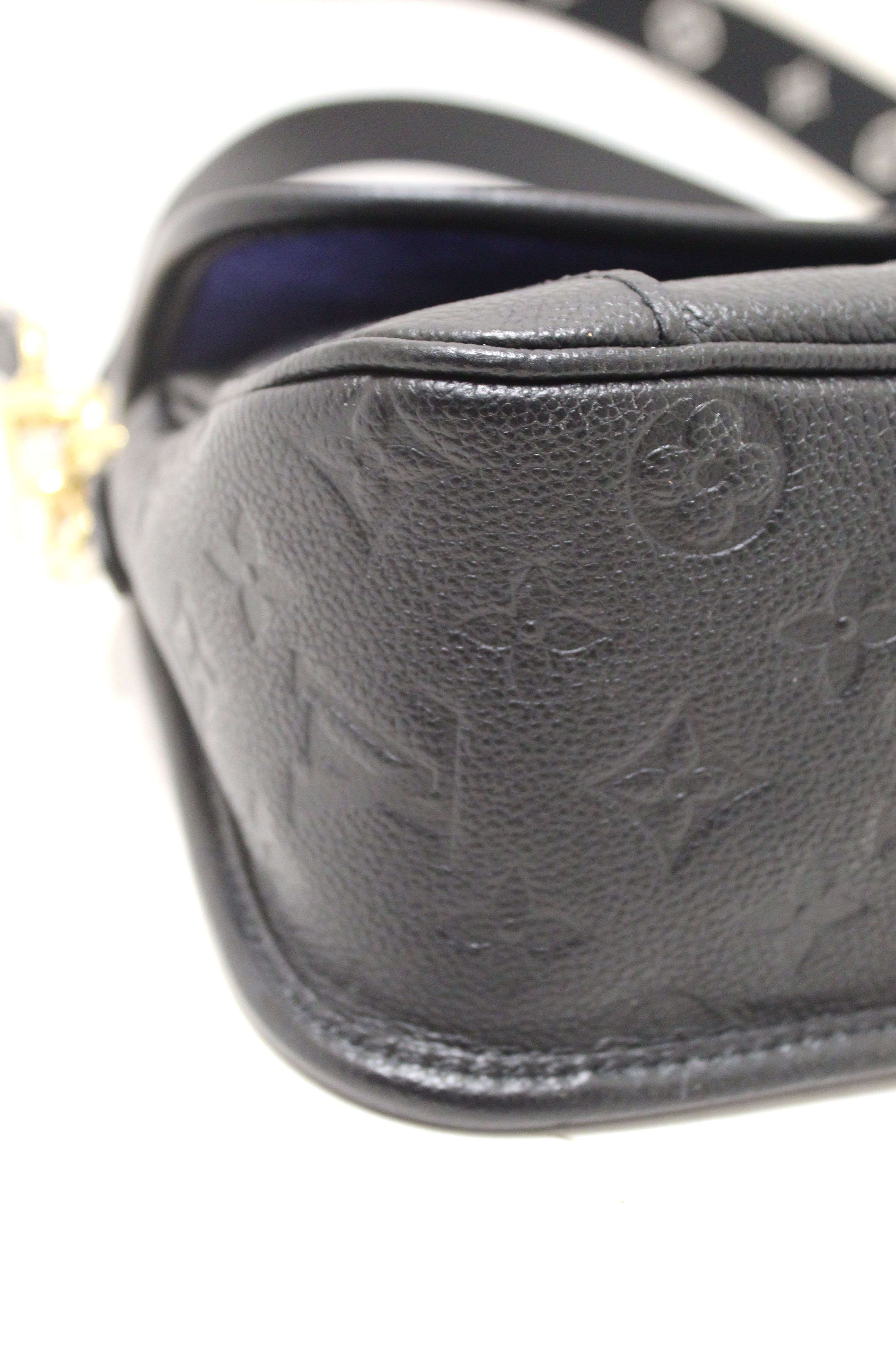 Authentic Louis Vuitton Black Monogram Empreinte Diana Shoulder and Cossbody Bag