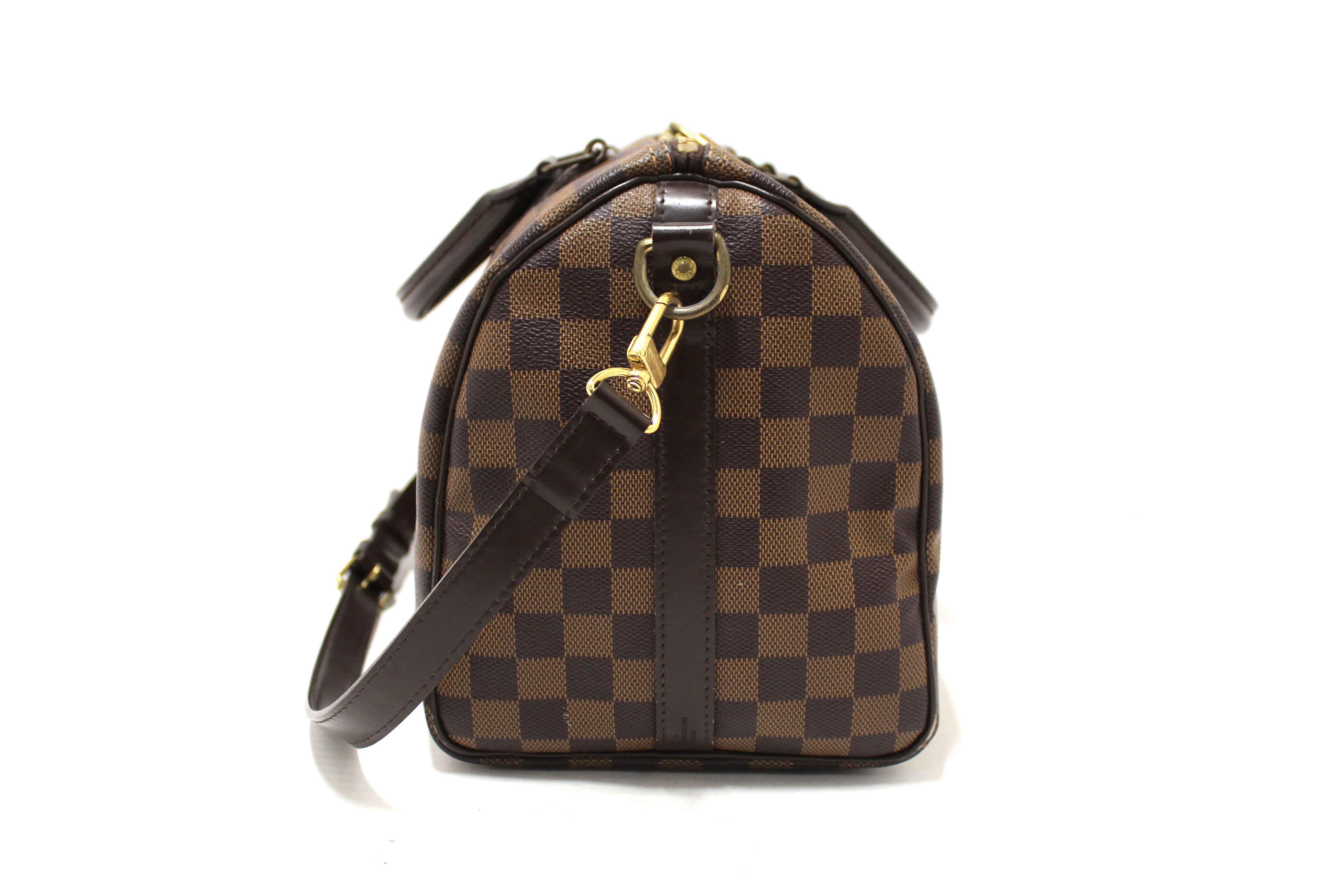 Authentic Louis Vuitton Damier Ebene Speedy 30 Bandouliere Bag