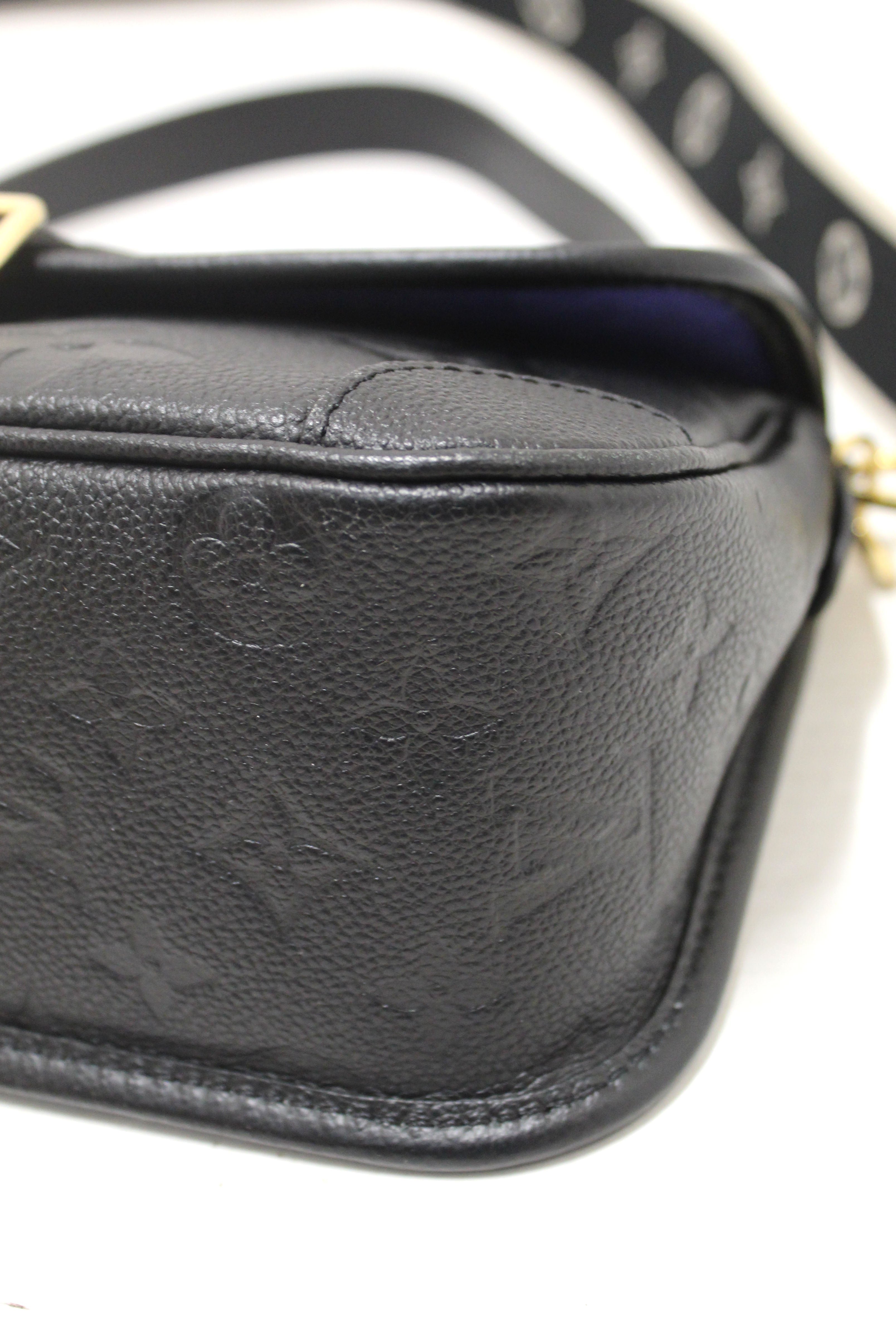 Authentic Louis Vuitton Black Monogram Empreinte Diana Shoulder and Cossbody Bag