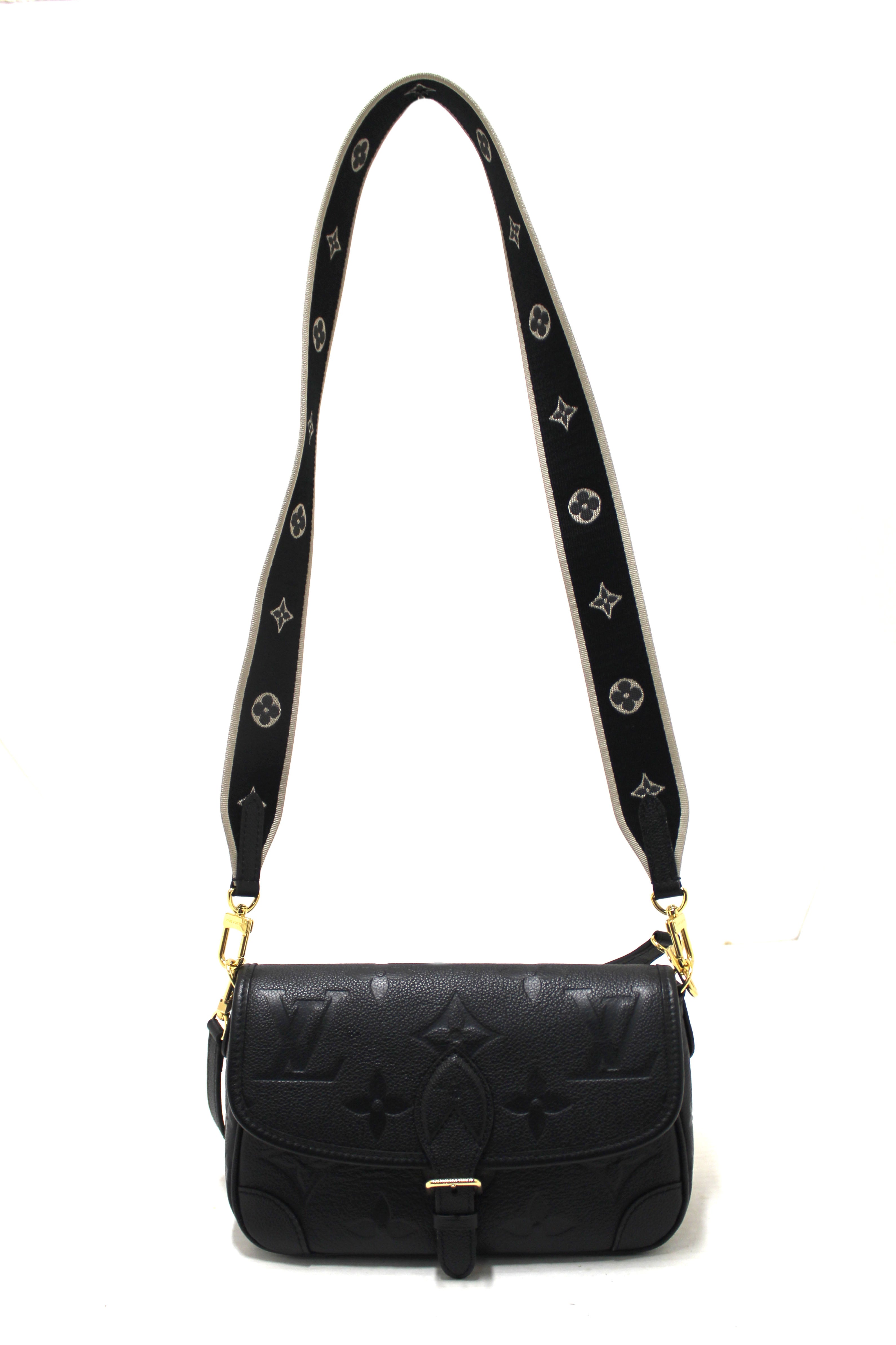 Authentic Louis Vuitton Black Monogram Empreinte Diana Shoulder and Cossbody Bag