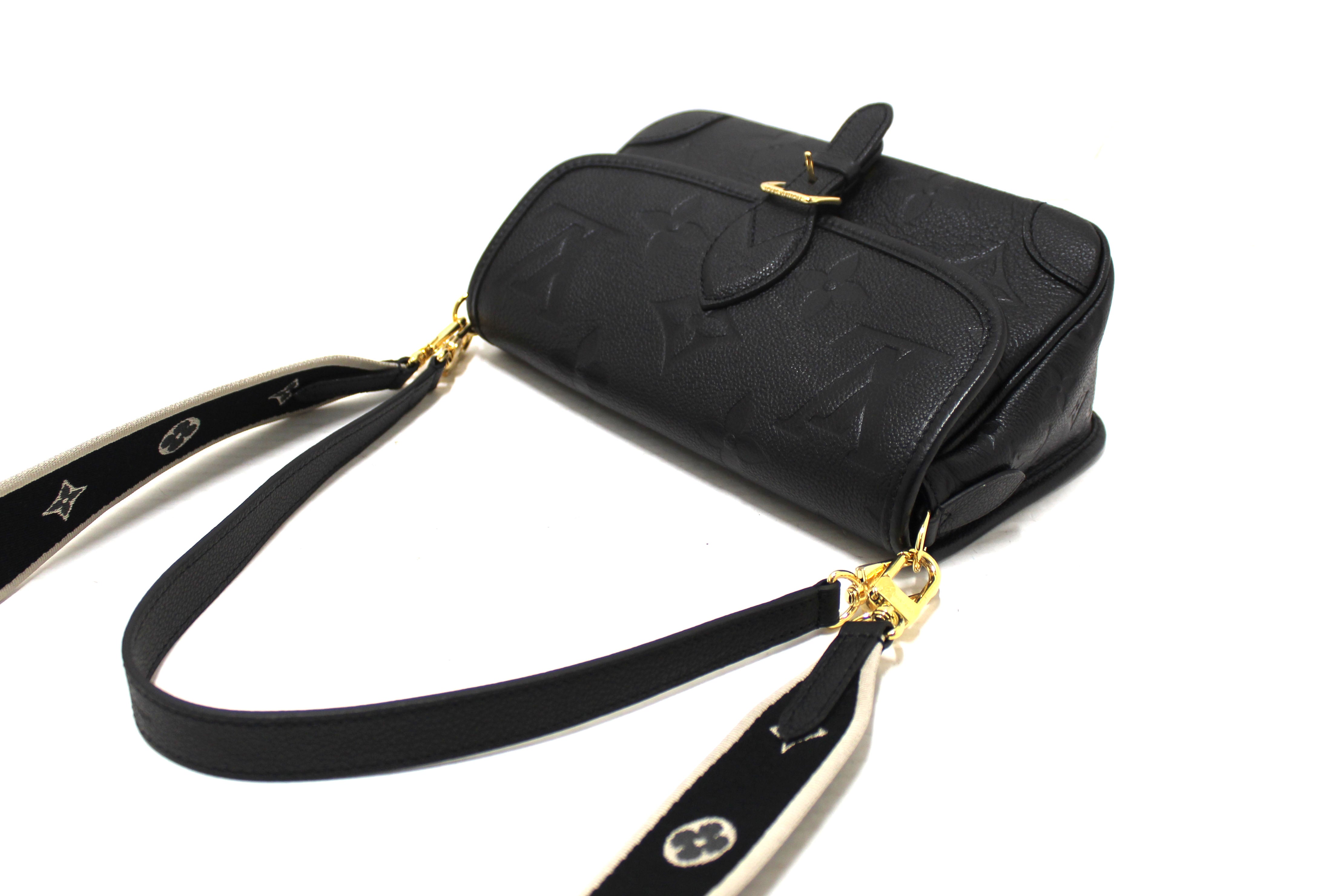Authentic Louis Vuitton Black Monogram Empreinte Diana Shoulder and Cossbody Bag