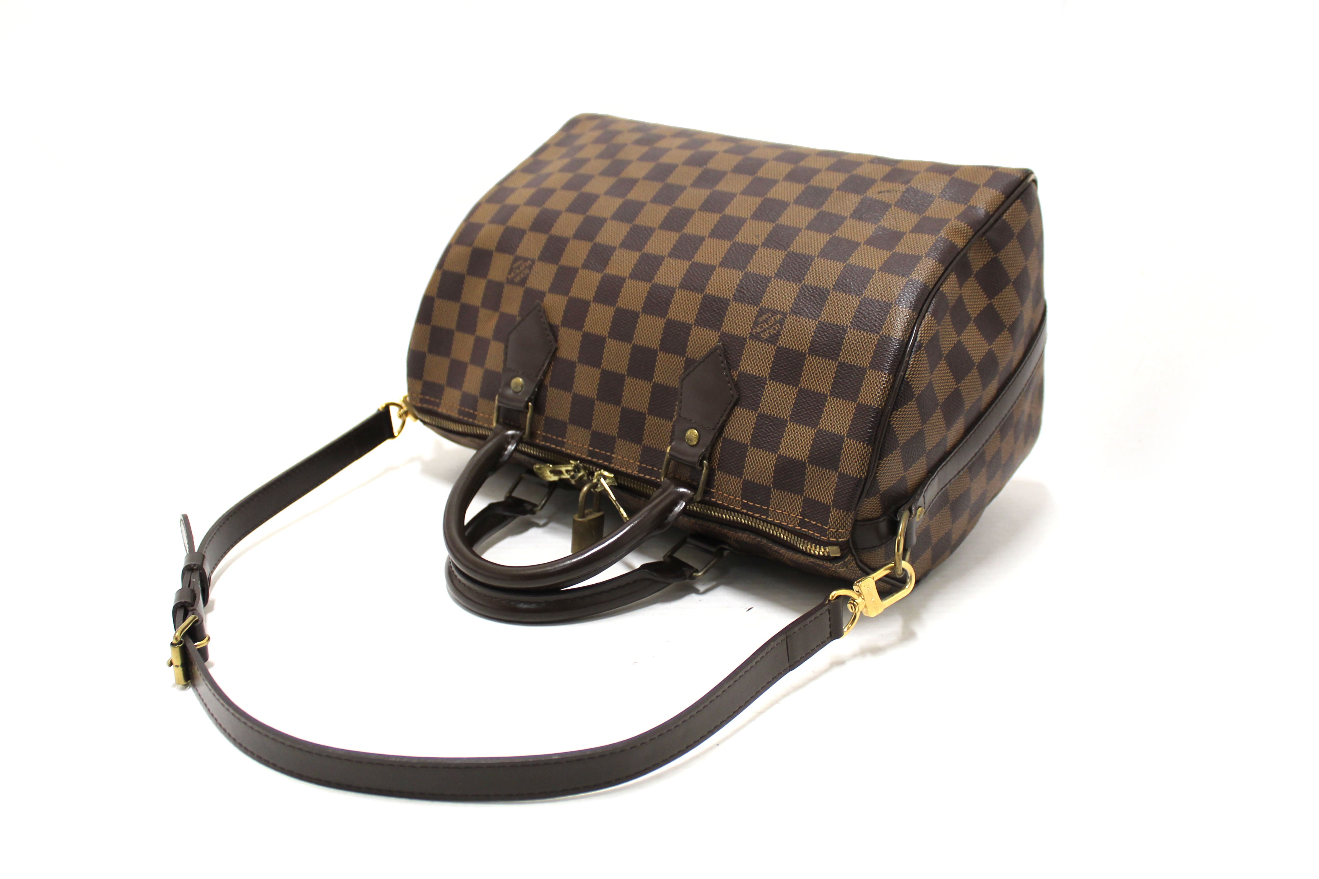 Authentic Louis Vuitton Damier Ebene Speedy 30 Bandouliere Bag