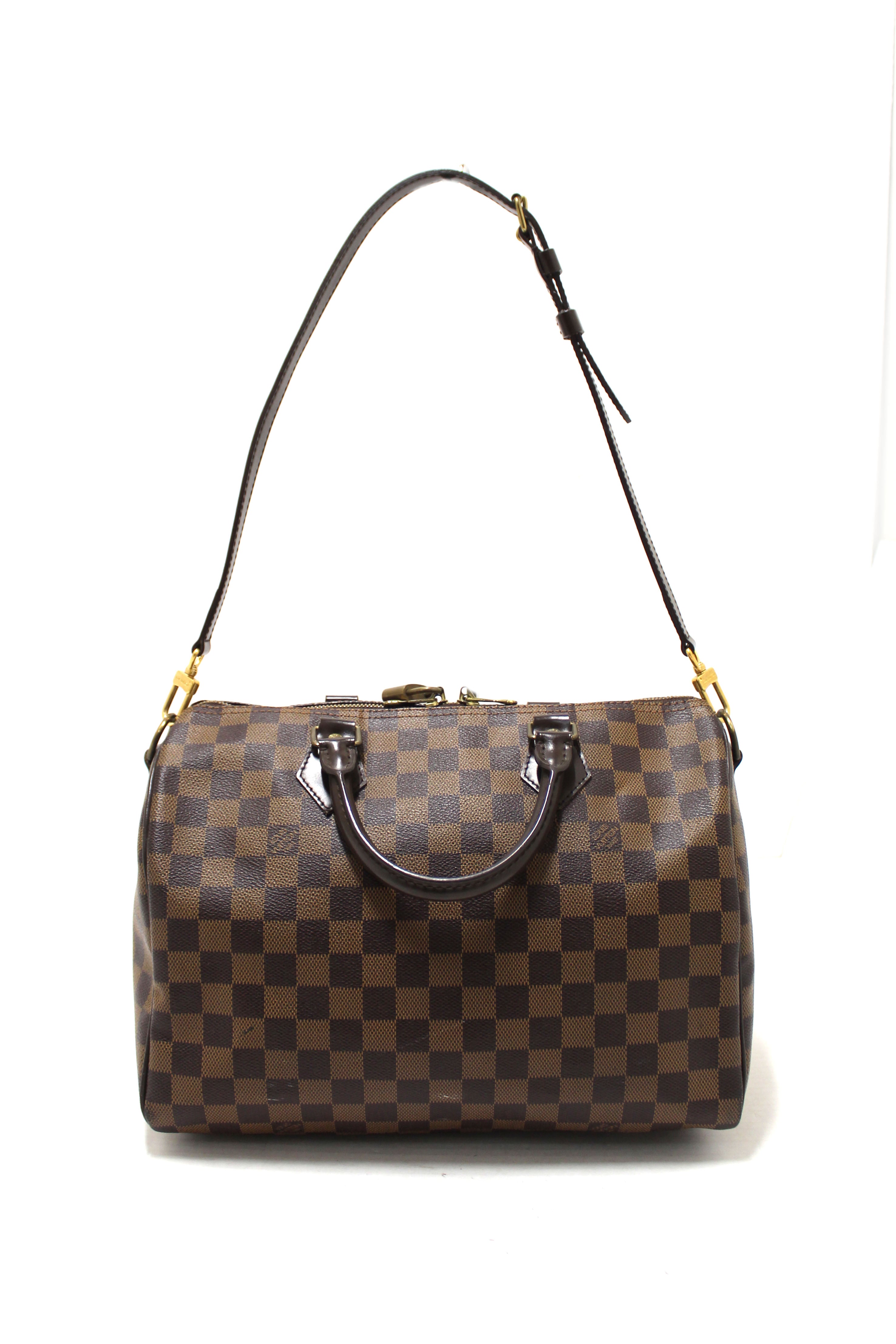 Authentic Louis Vuitton Damier Ebene Speedy 30 Bandouliere Bag