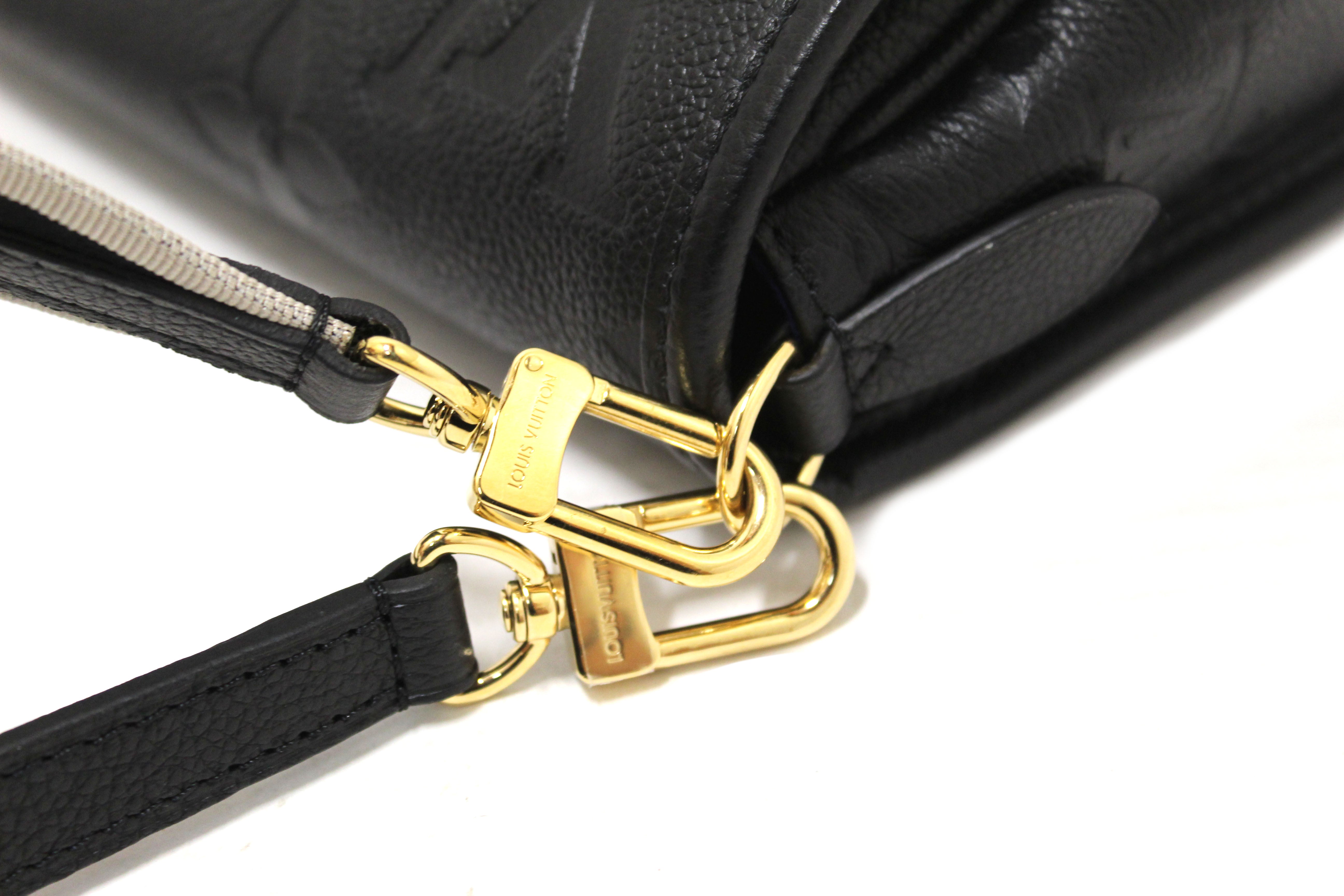 Authentic Louis Vuitton Black Monogram Empreinte Diana Shoulder and Cossbody Bag