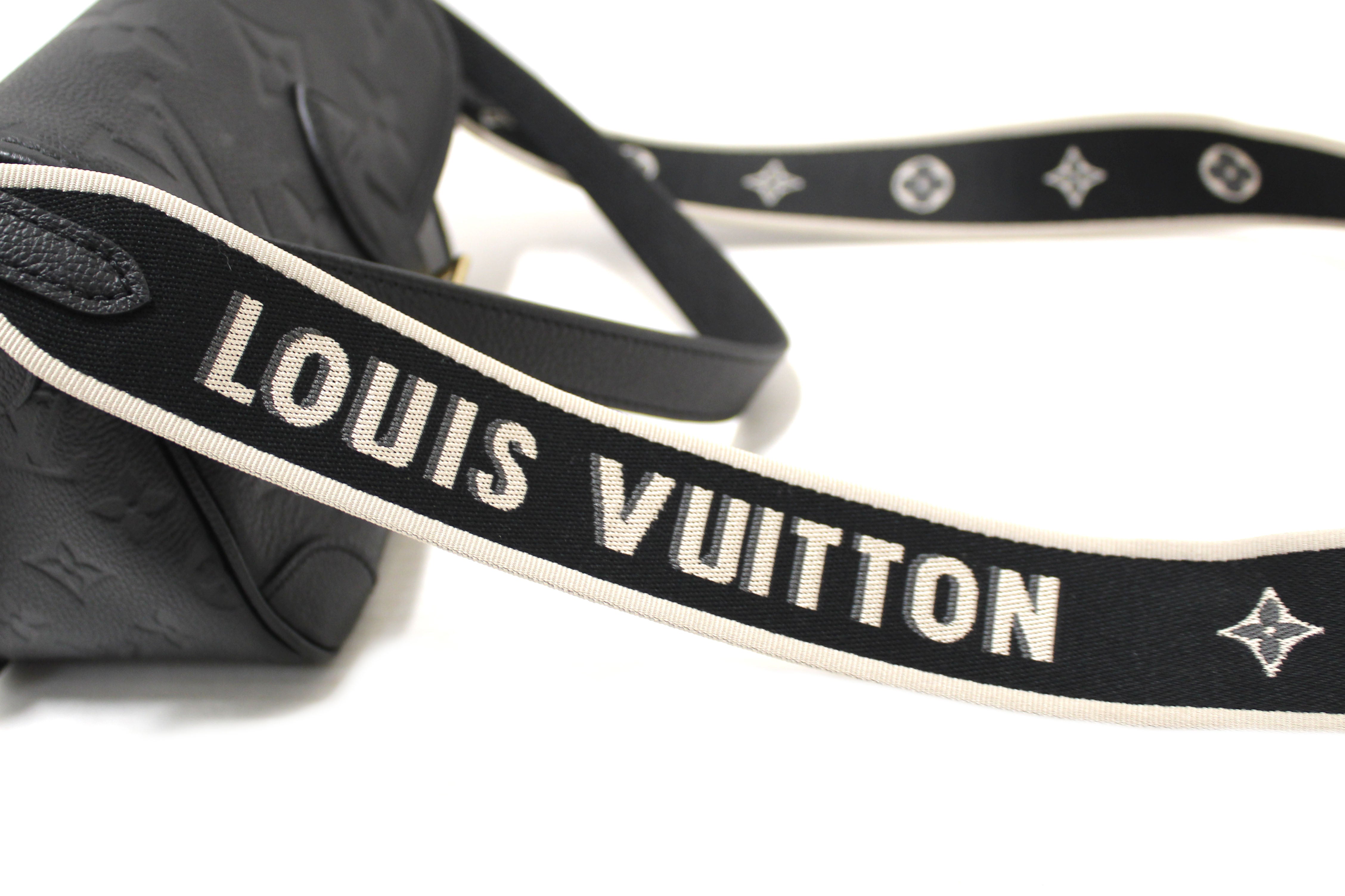 Authentic Louis Vuitton Black Monogram Empreinte Diana Shoulder and Cossbody Bag