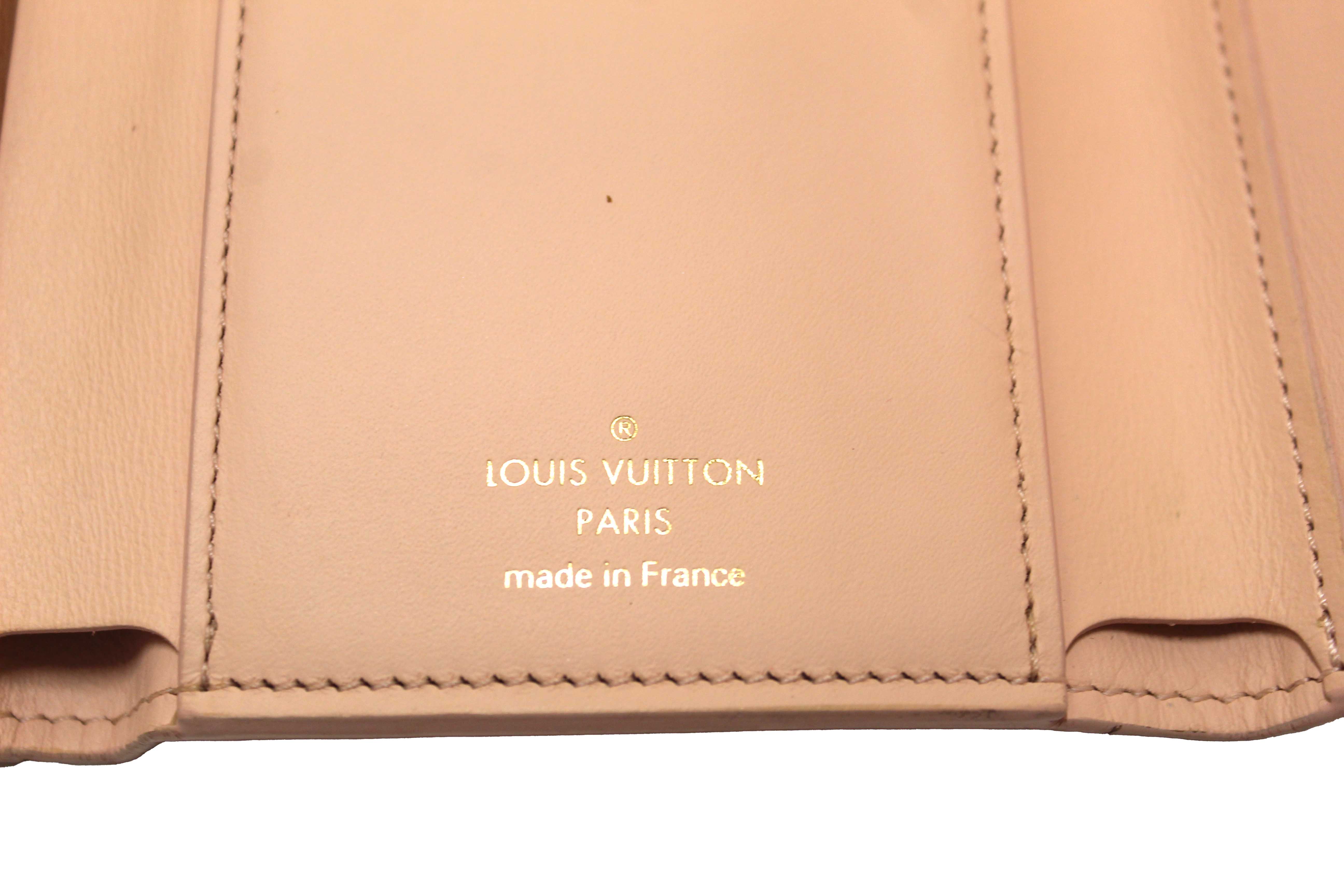 Authentic Louis Vuitton Pink Jasmin Taurillon Leather Capucines Compact Wallet