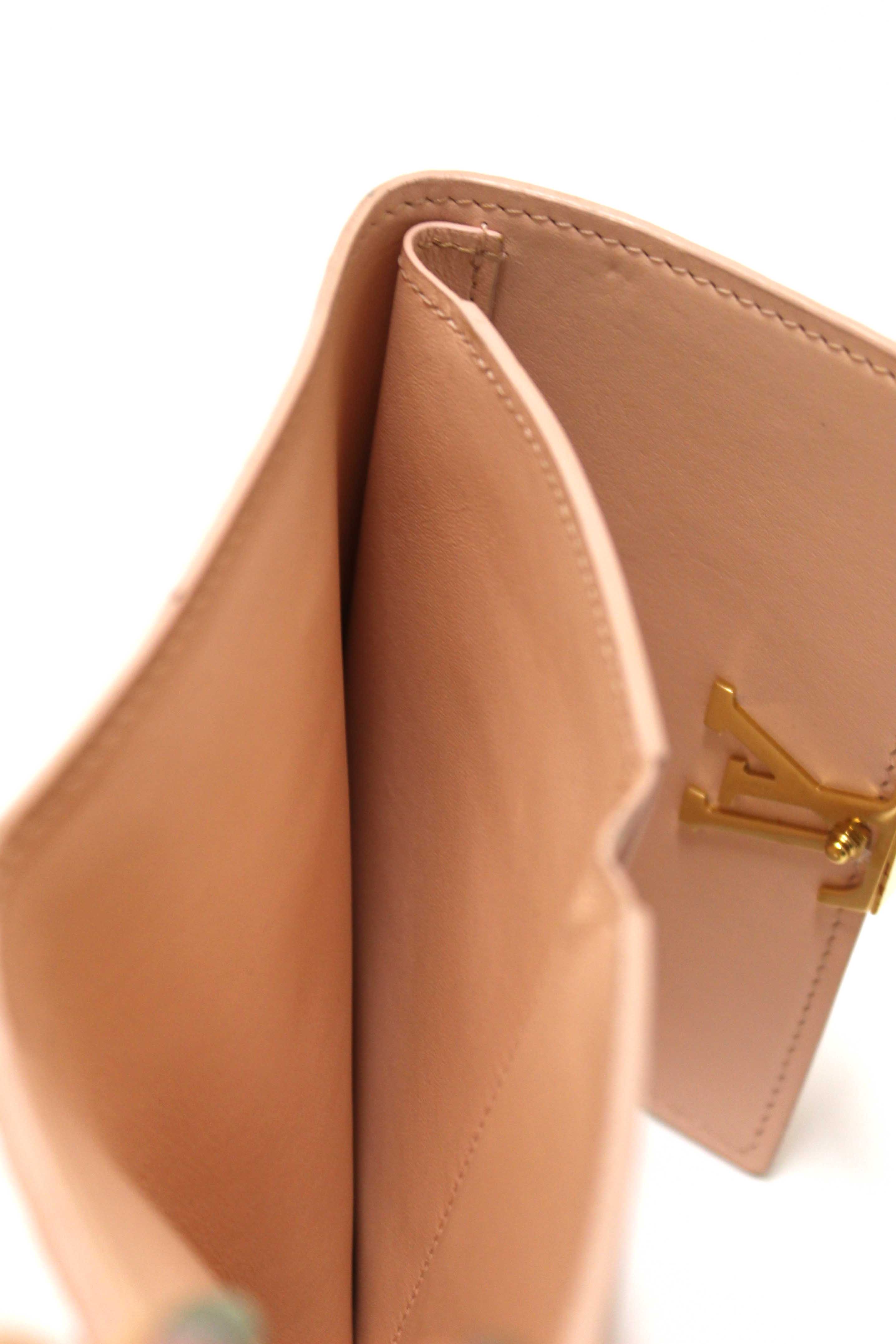 Authentic Louis Vuitton Pink Jasmin Taurillon Leather Capucines Compact Wallet