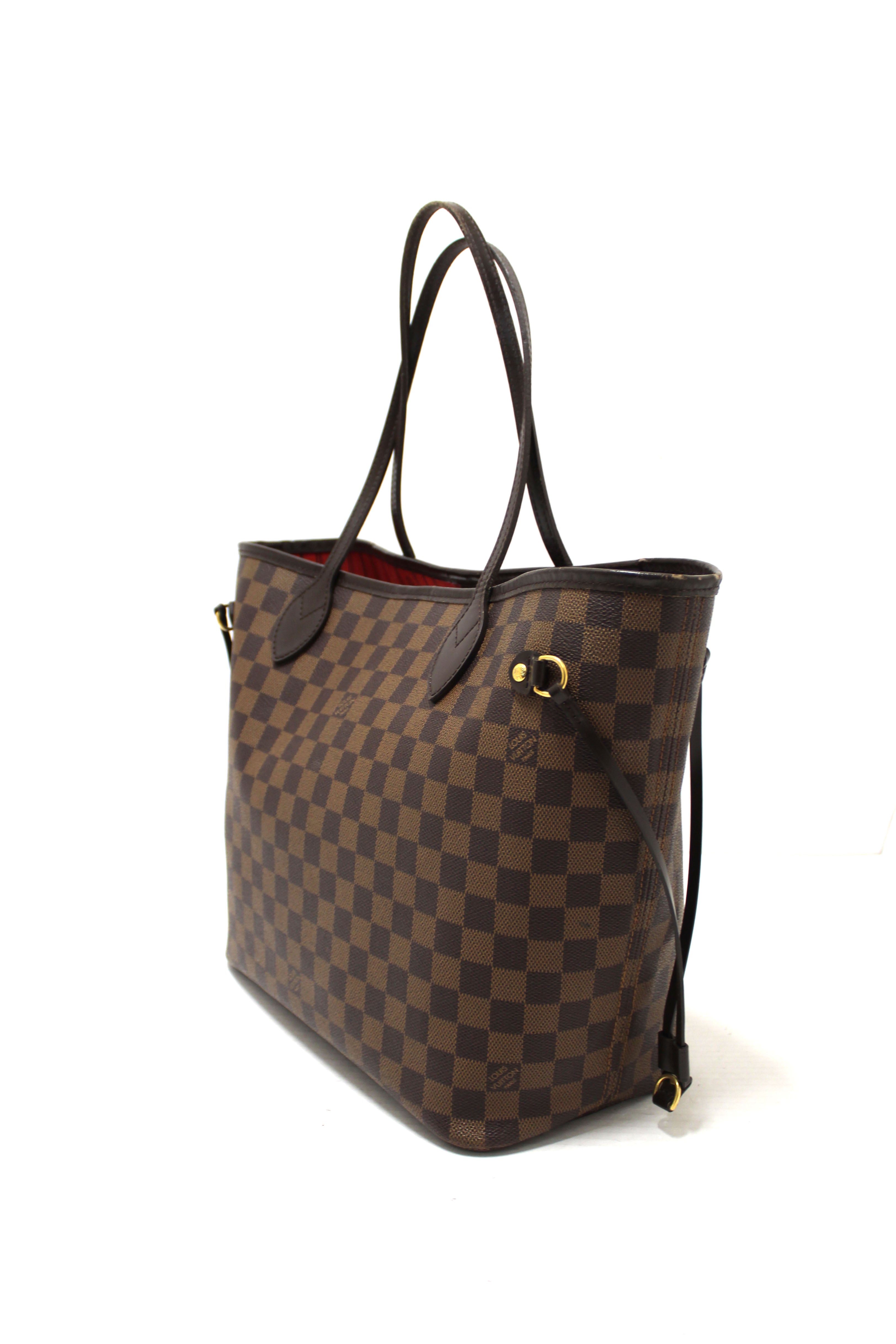 Authentic Louis Vuitton Damier Canvas Neverfull MM Shoulder Tote Bag