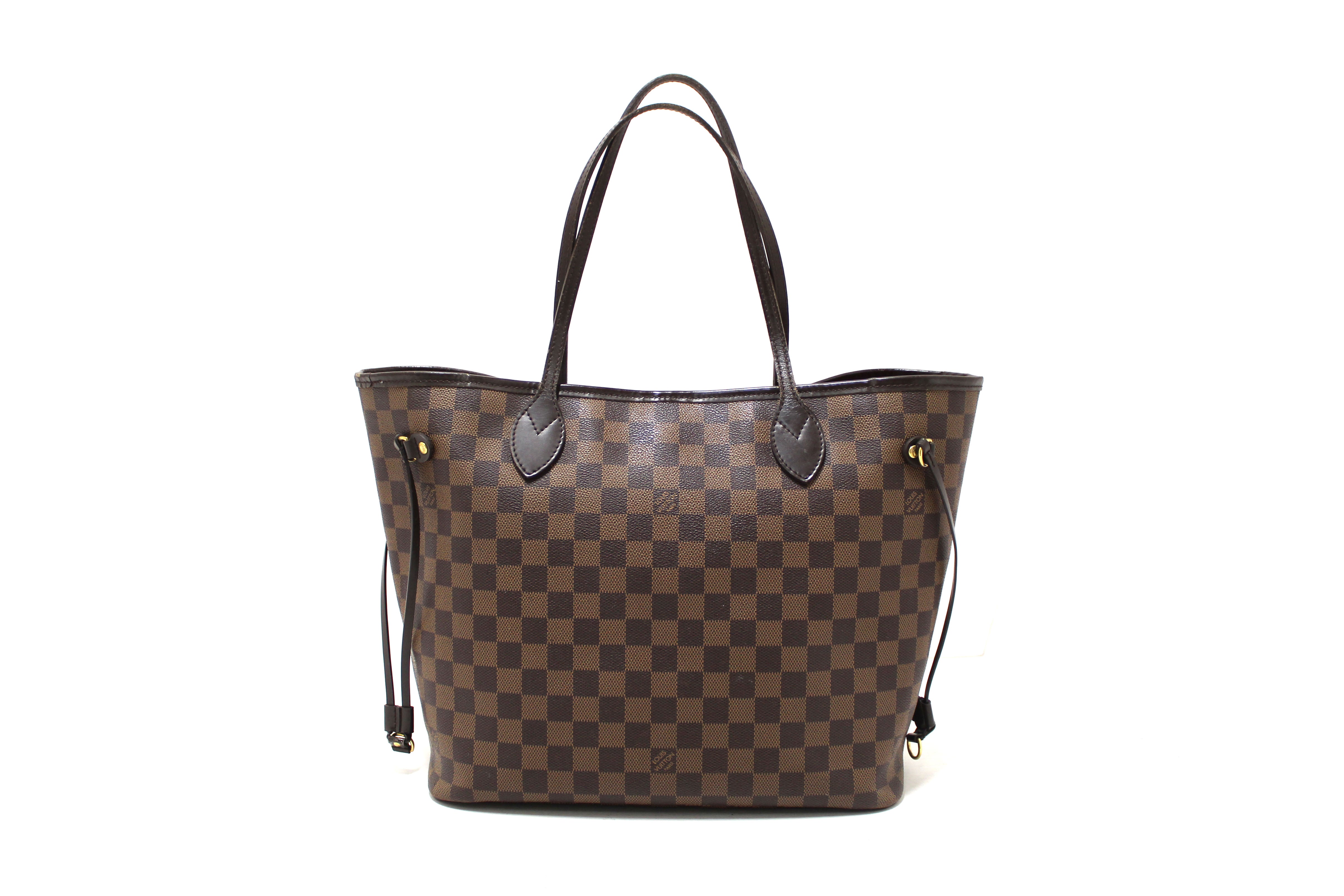 Authentic Louis Vuitton Damier Canvas Neverfull MM Shoulder Tote Bag