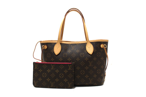 Authentic Louis Vuitton Classic Monogram Neverfull PM Tote Shoulder Bag