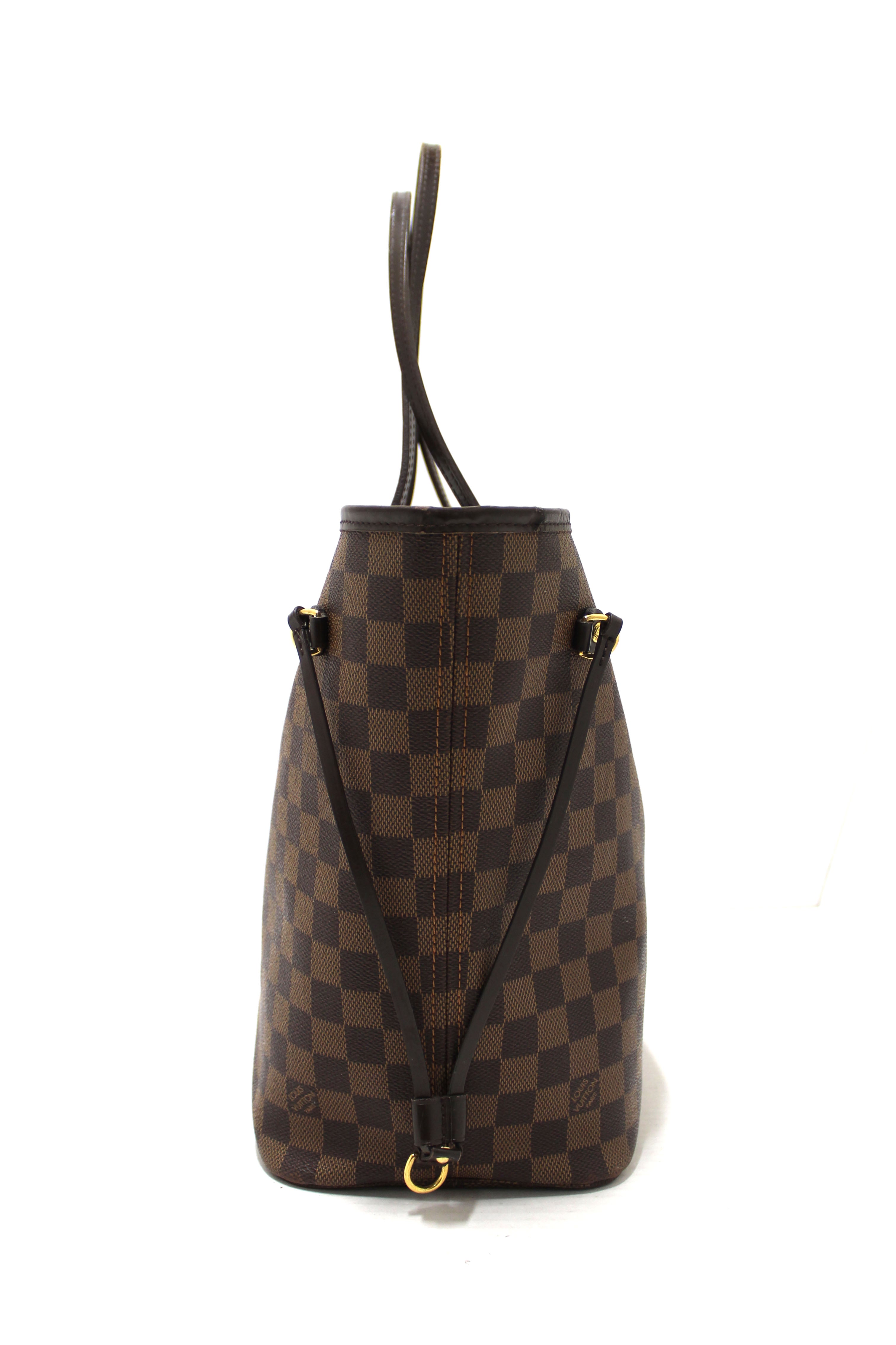 Authentic Louis Vuitton Damier Canvas Neverfull MM Shoulder Tote Bag