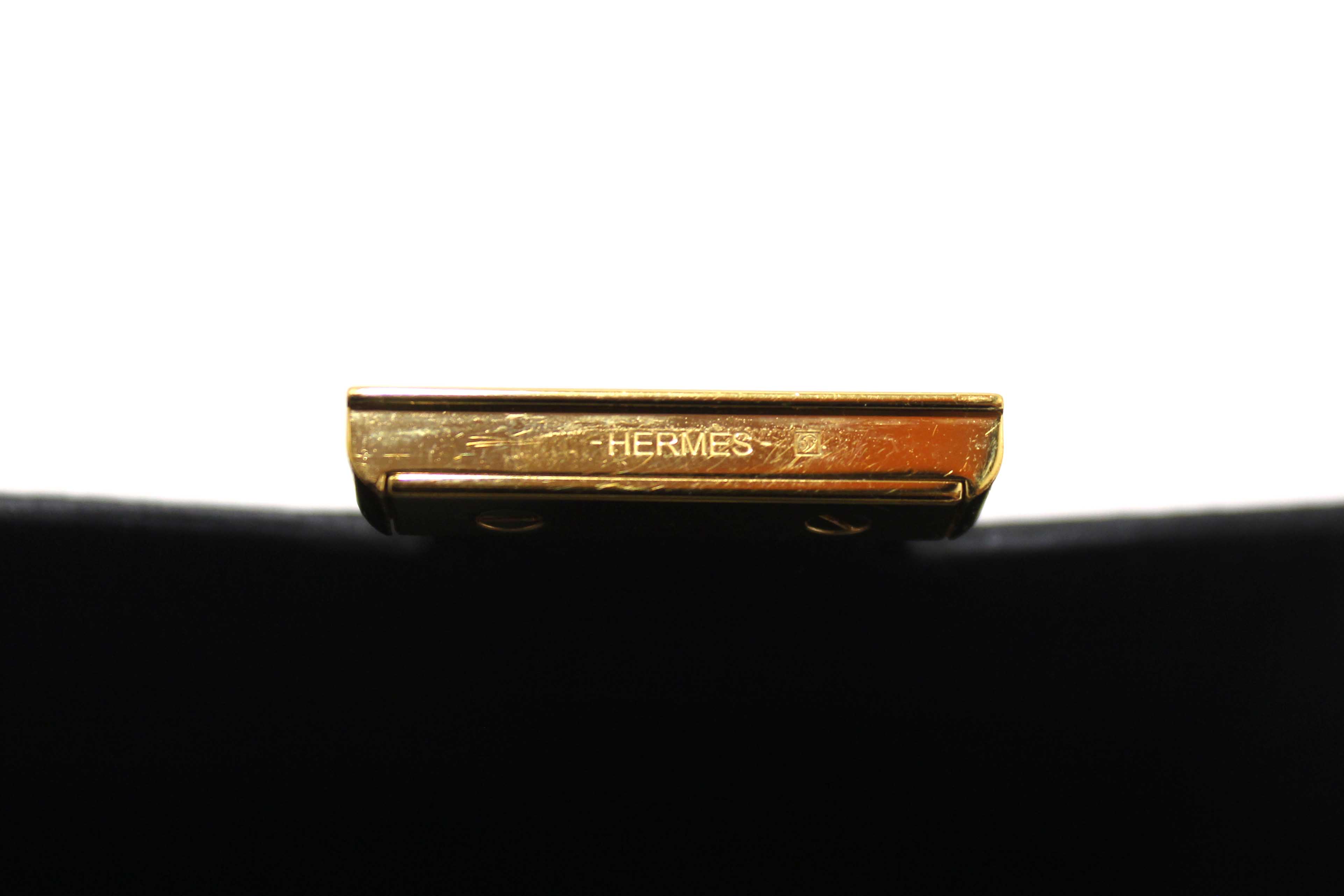 Authentic Hermes Black Epsom Leather Constance To Go Wallet Crossbody Bag