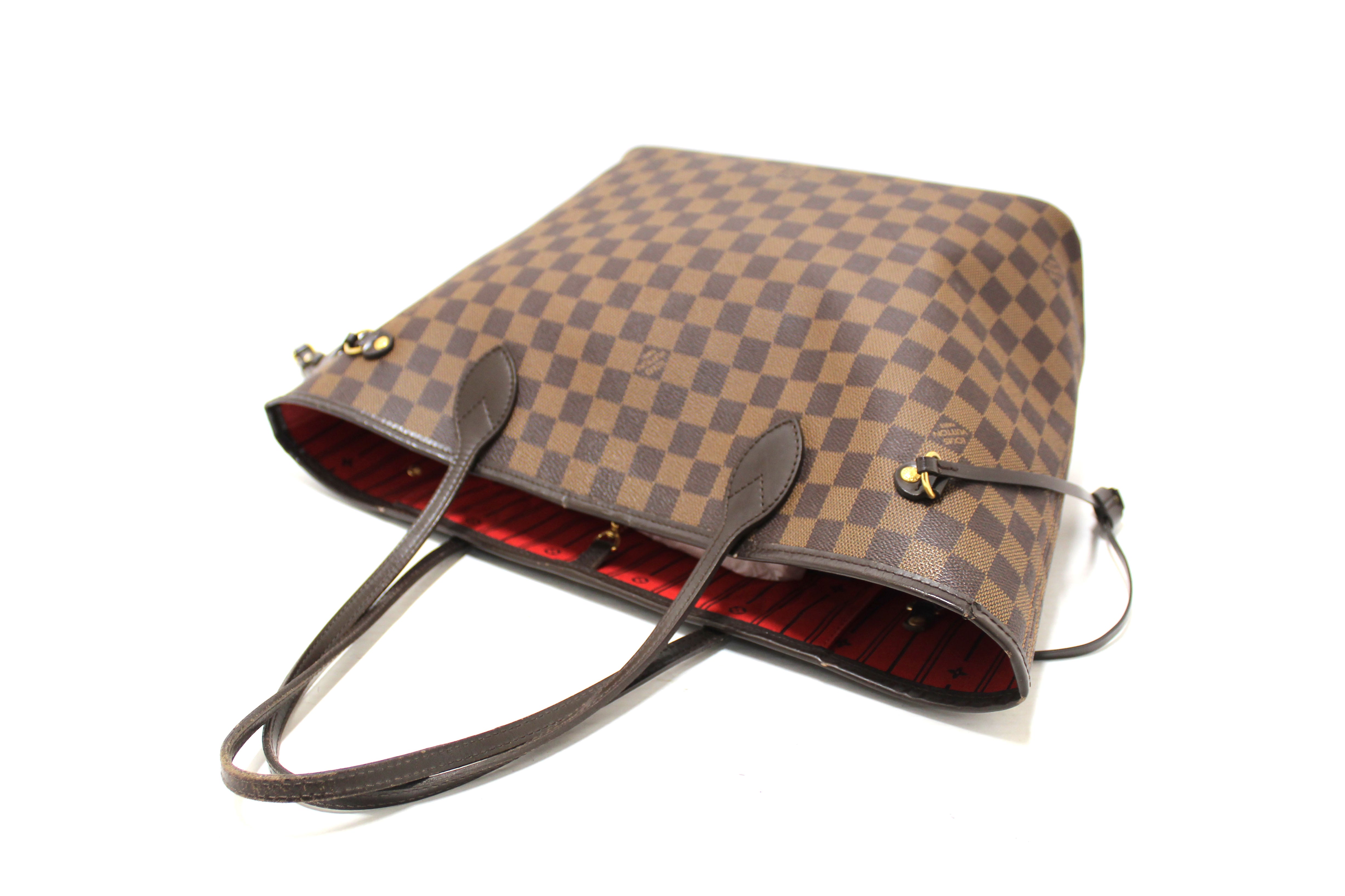 Authentic Louis Vuitton Damier Canvas Neverfull MM Shoulder Tote Bag