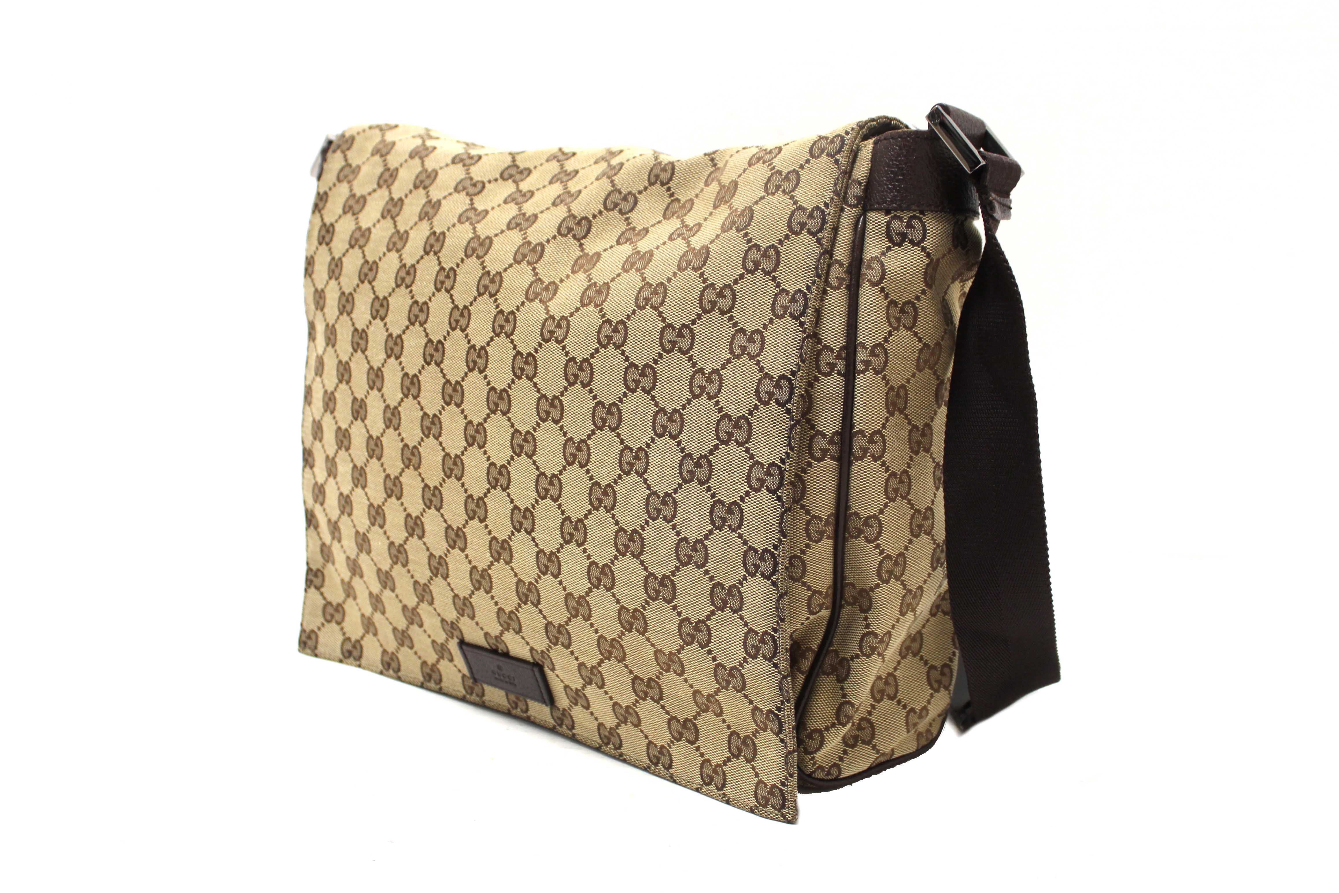 Authentic Gucci GG Monogram Flap Messenger Bag 145861