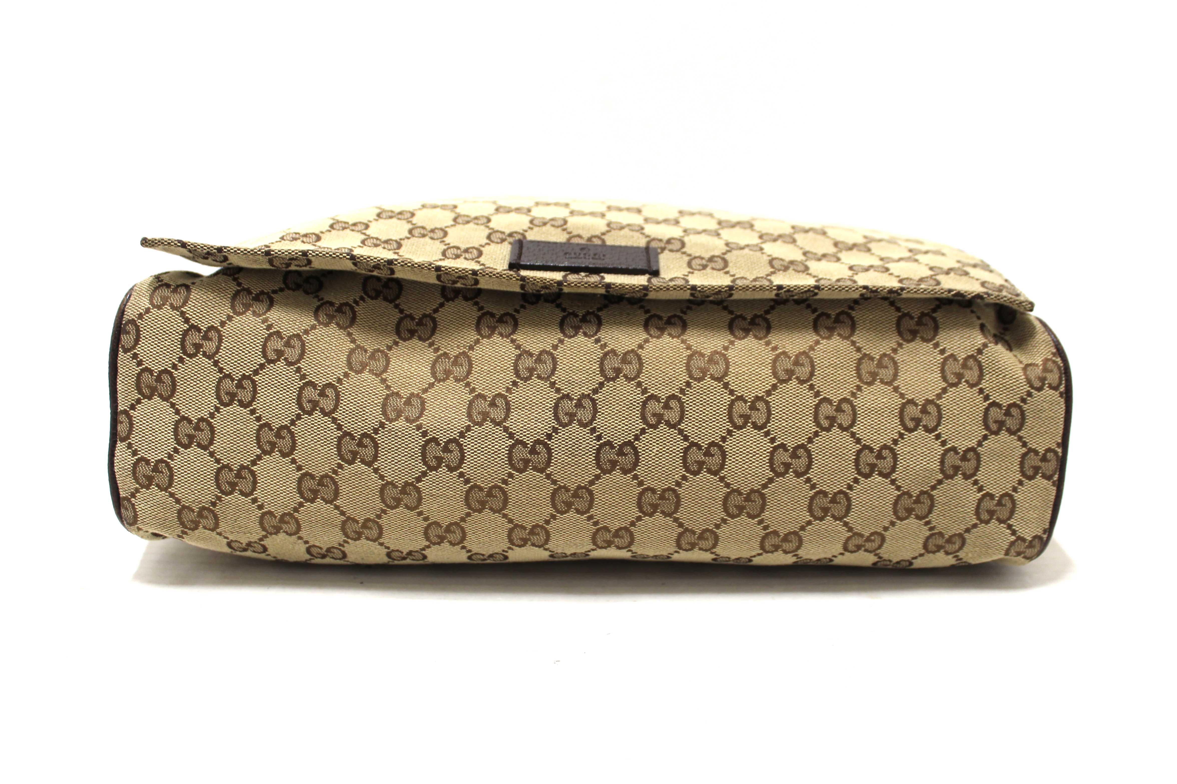 Authentic Gucci GG Monogram Flap Messenger Bag 145861