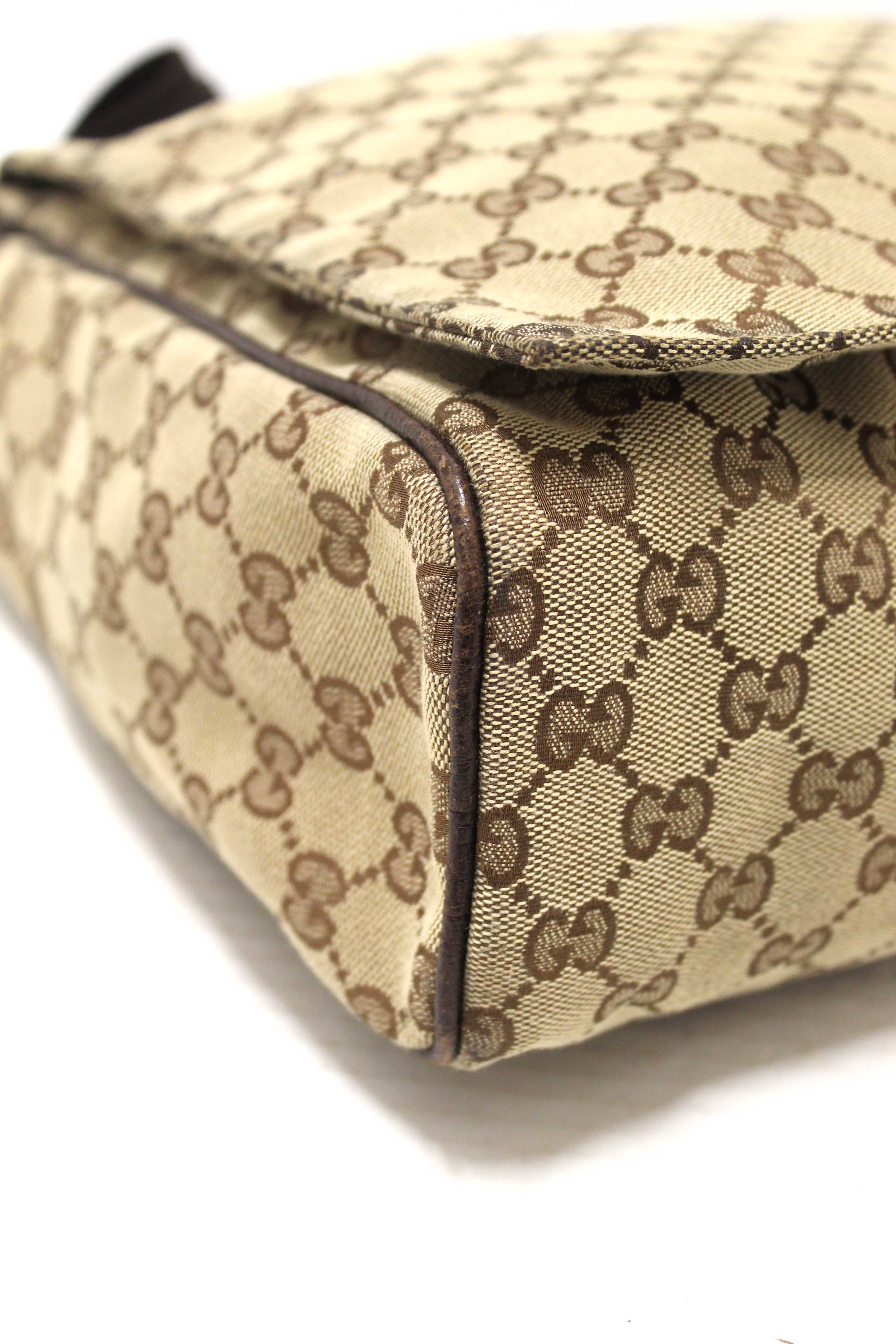 Authentic Gucci GG Monogram Flap Messenger Bag 145861